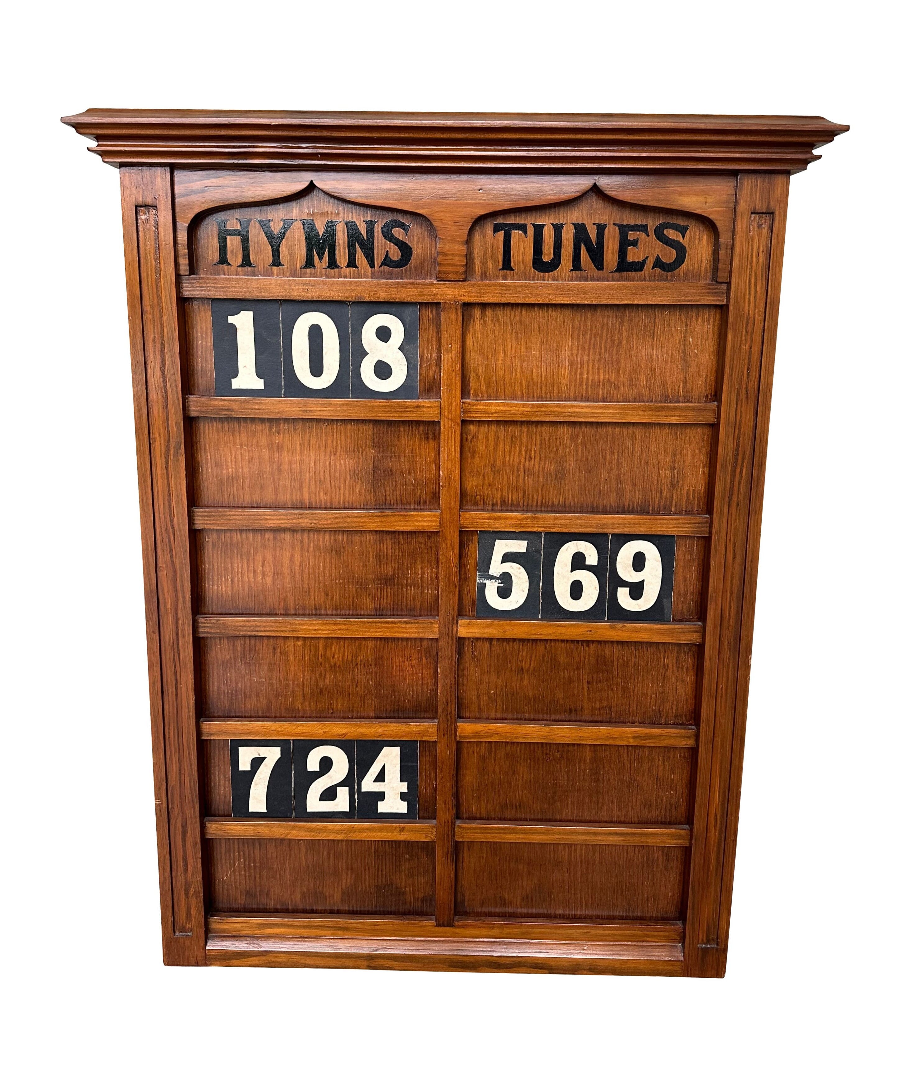 Antique Ornate Church Hymn Board With Numbers - 10606A