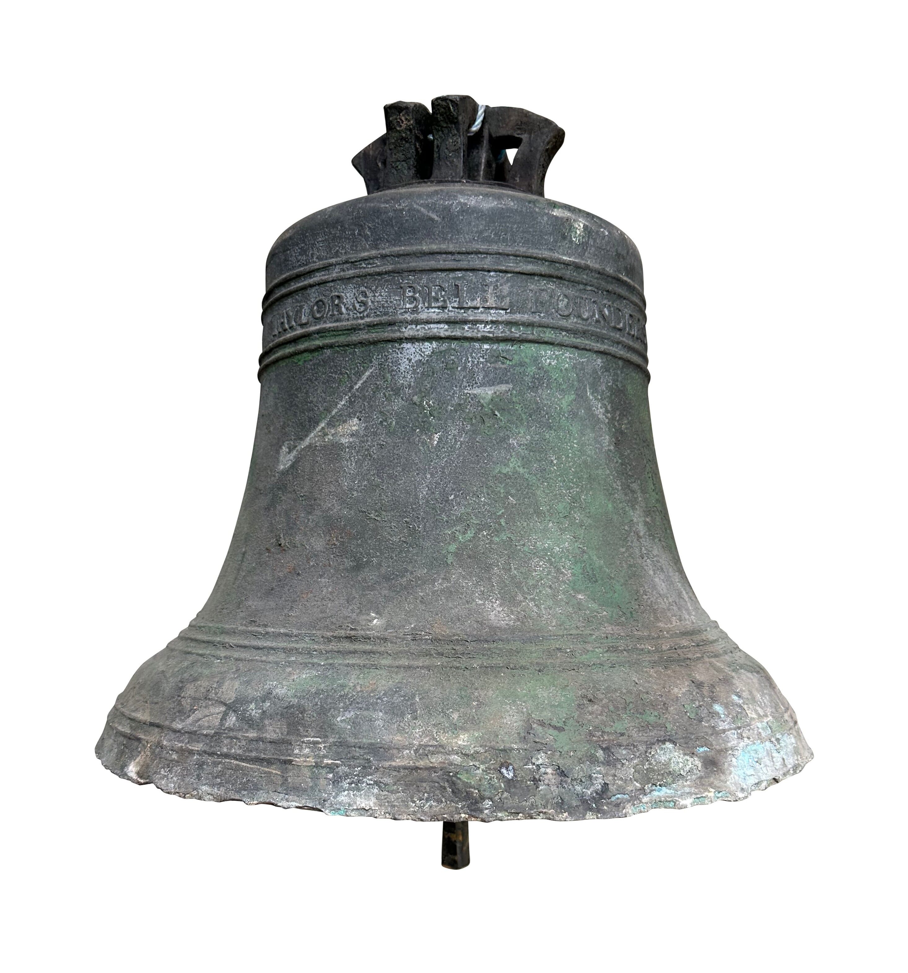 Antique Taylors Founders Church Bronze Bell with Clapper - 10591