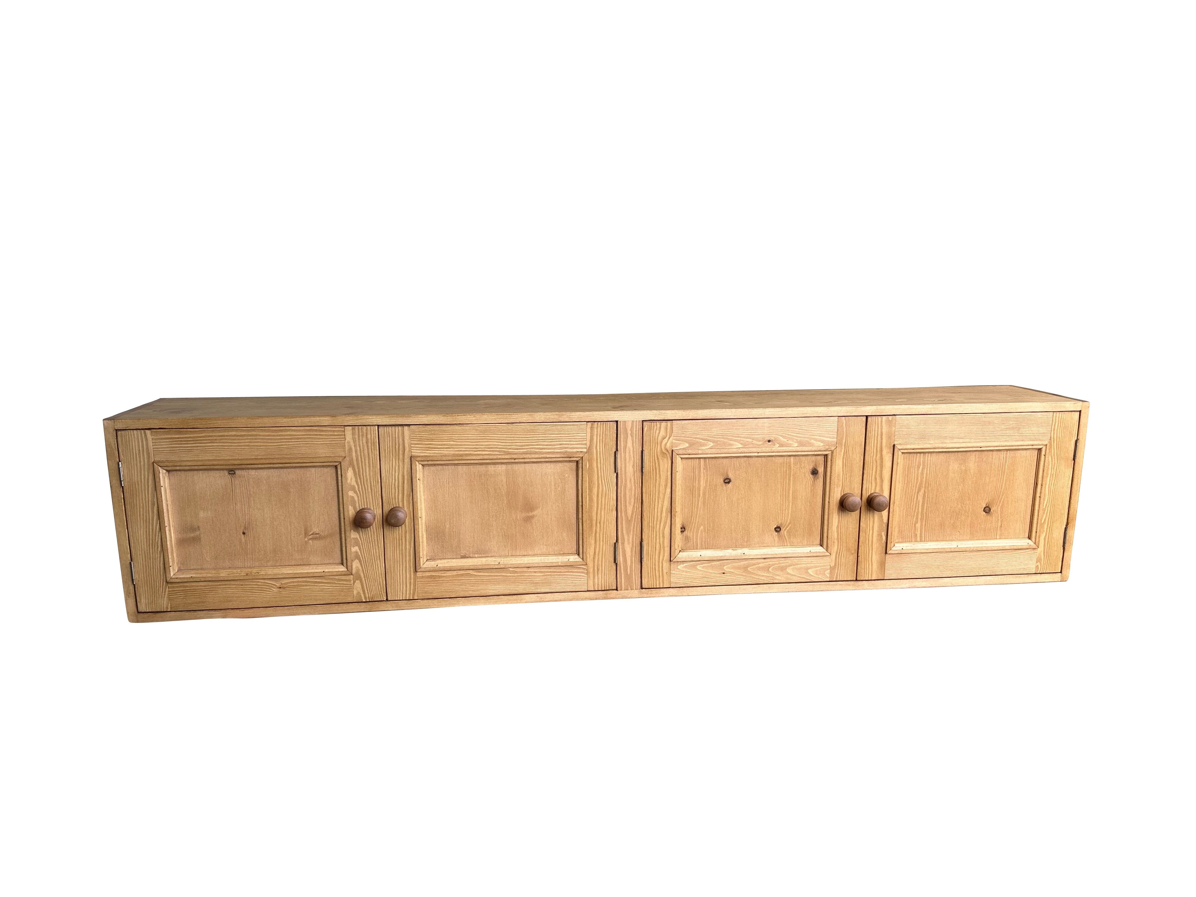 Bespoke Wall Mounted Reclaimed Pine Storage Cupboard - D2227