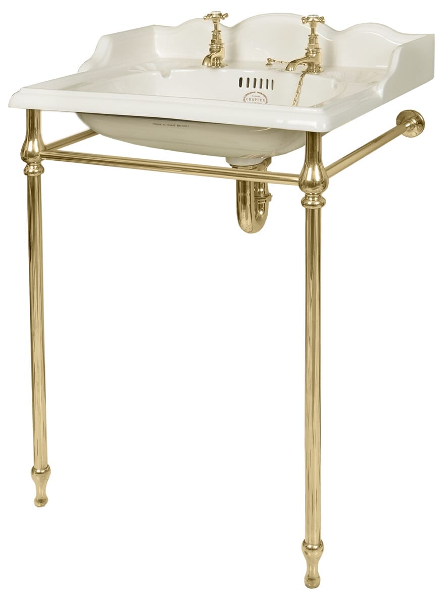 Thomas Crapper Marlborough Basin Wash Stand - Polished Brass - TCWSPB560