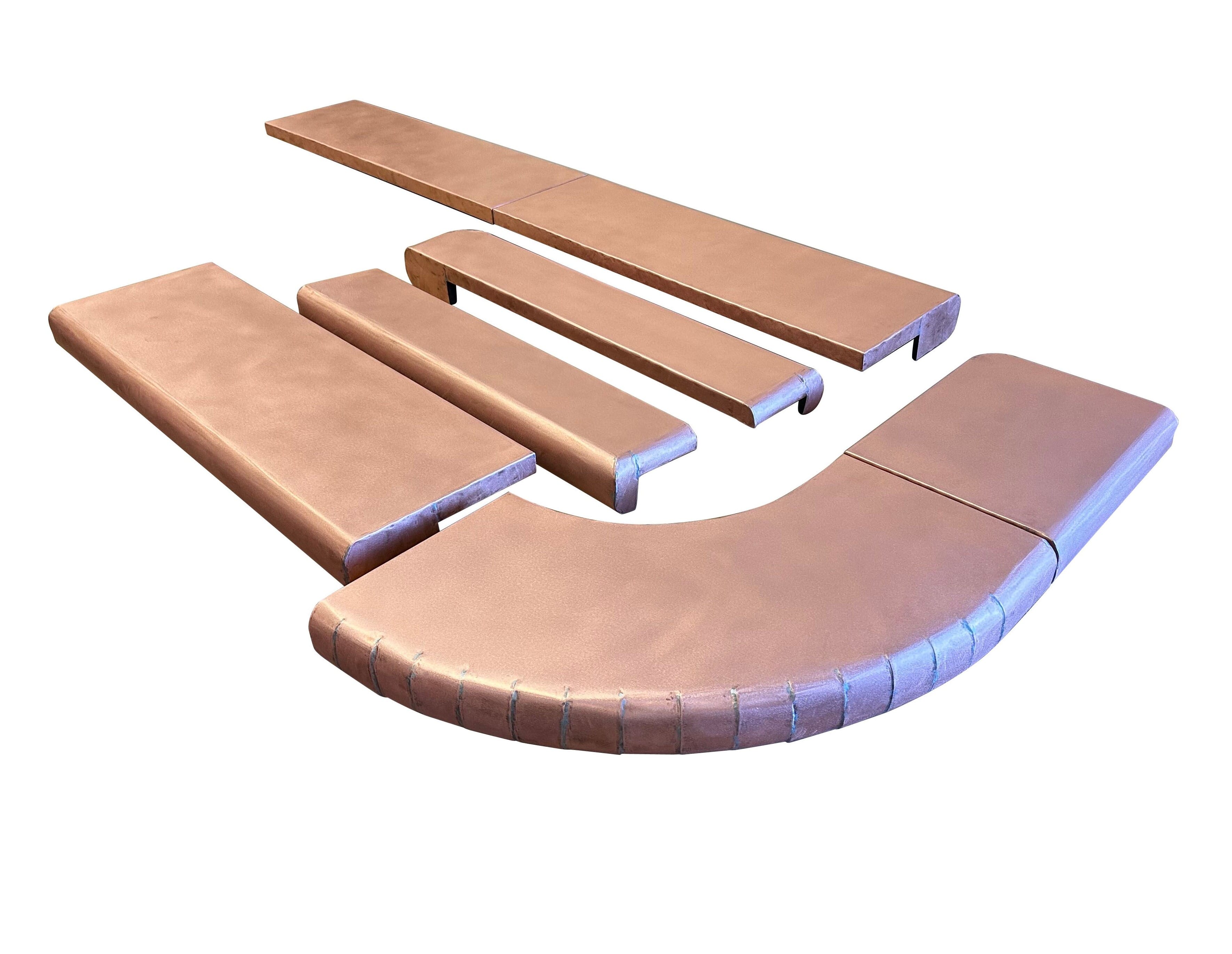 Handmade Matt Copper Thick Bar Tops - D2238