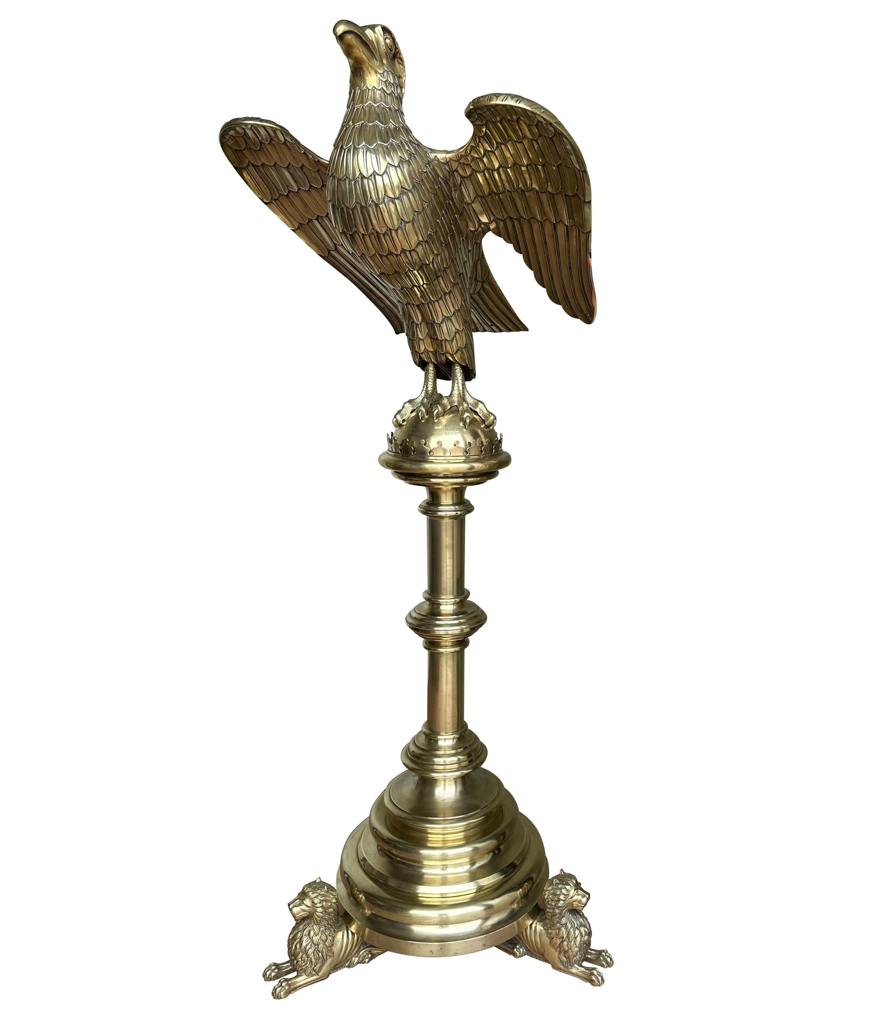 Victorian Ornate Solid Brass Church Eagle Lectern - 10622