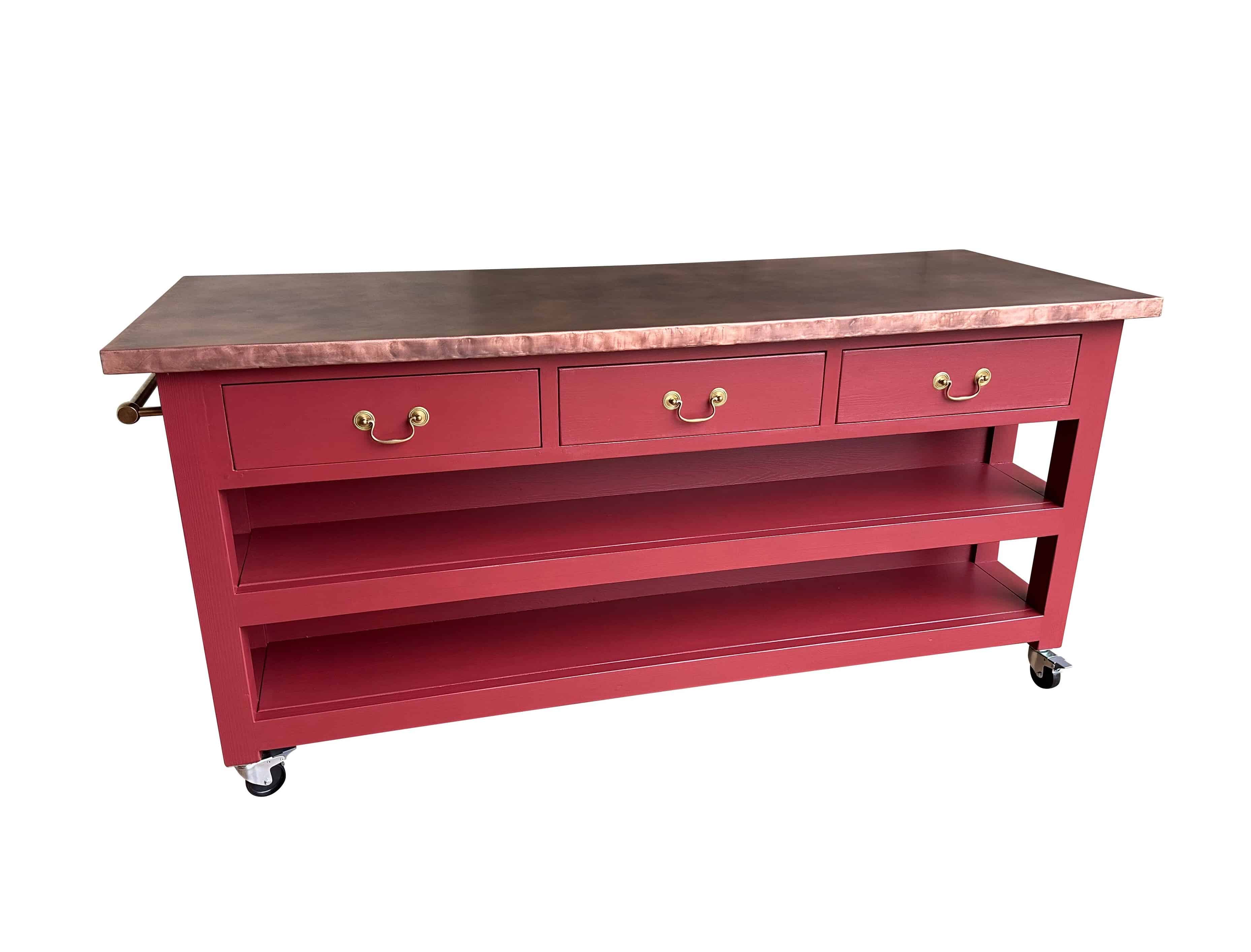 Bespoke Copper Kitchen Central Island Storage Unit