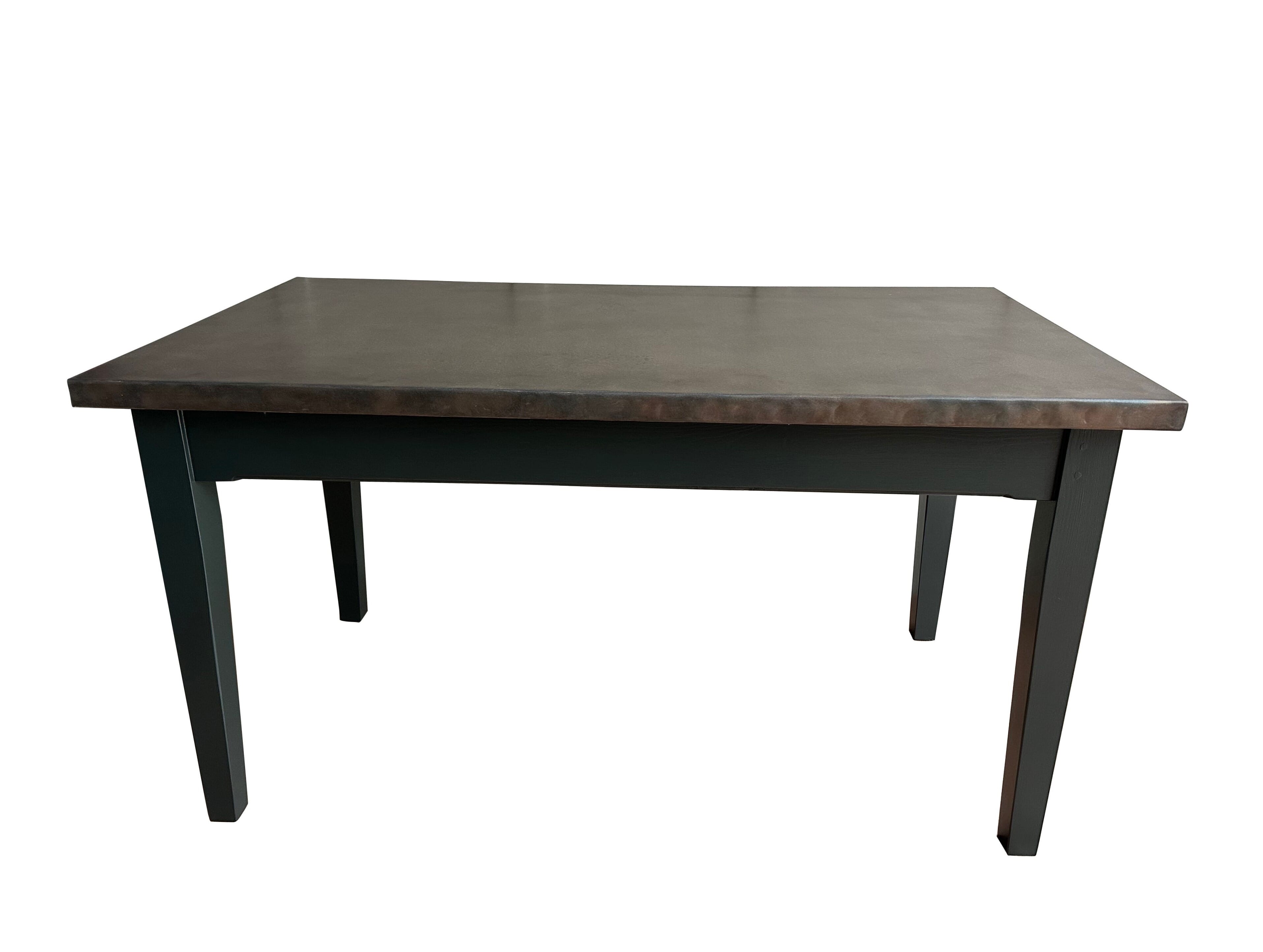 Handmade Antique Zinc Top Industrial Kitchen Table - D2245