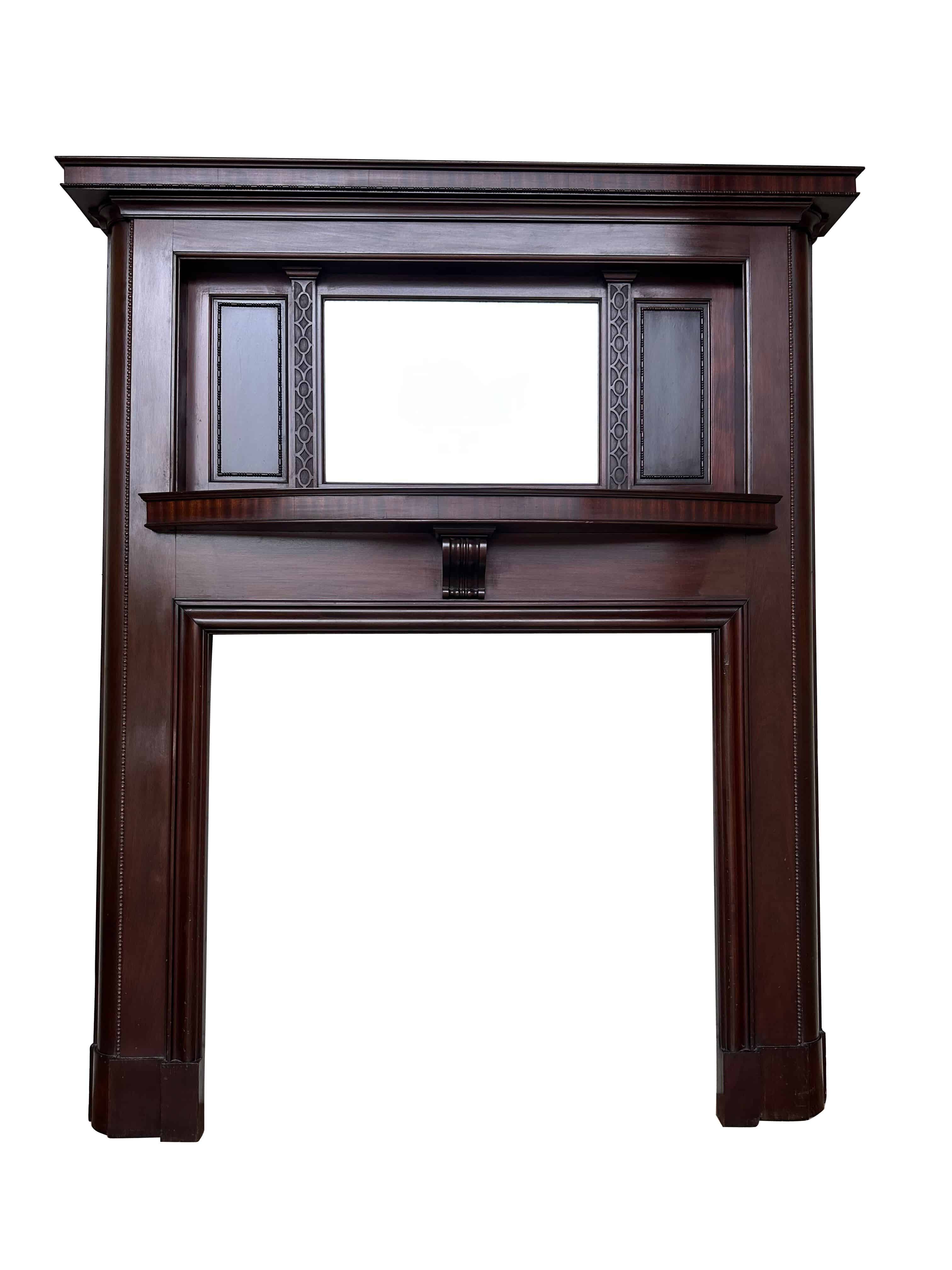 Antique Mahogany Living Room Fire Surround