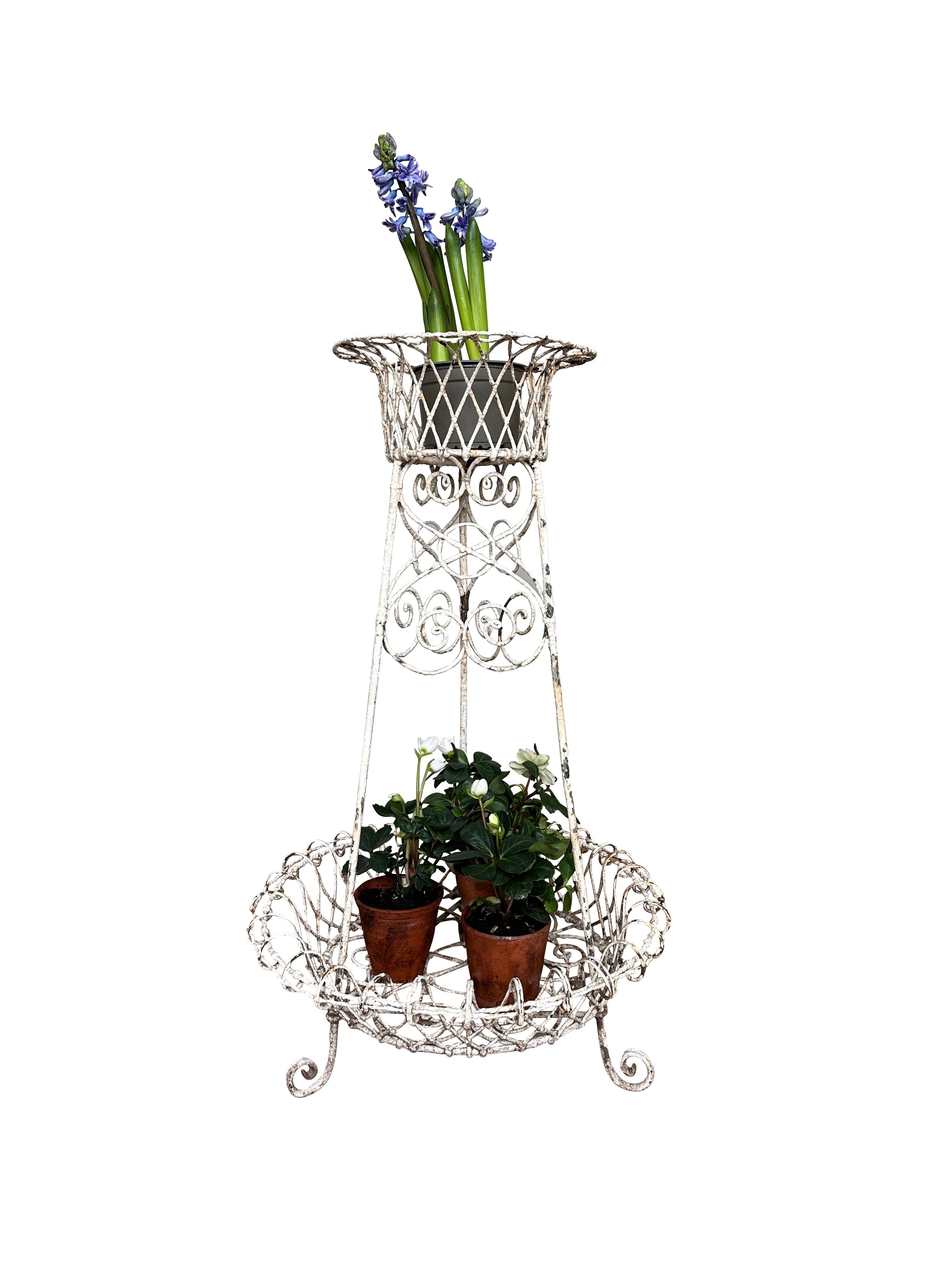 Antique Garden Two Tier Wirework Plant Stand - 10630