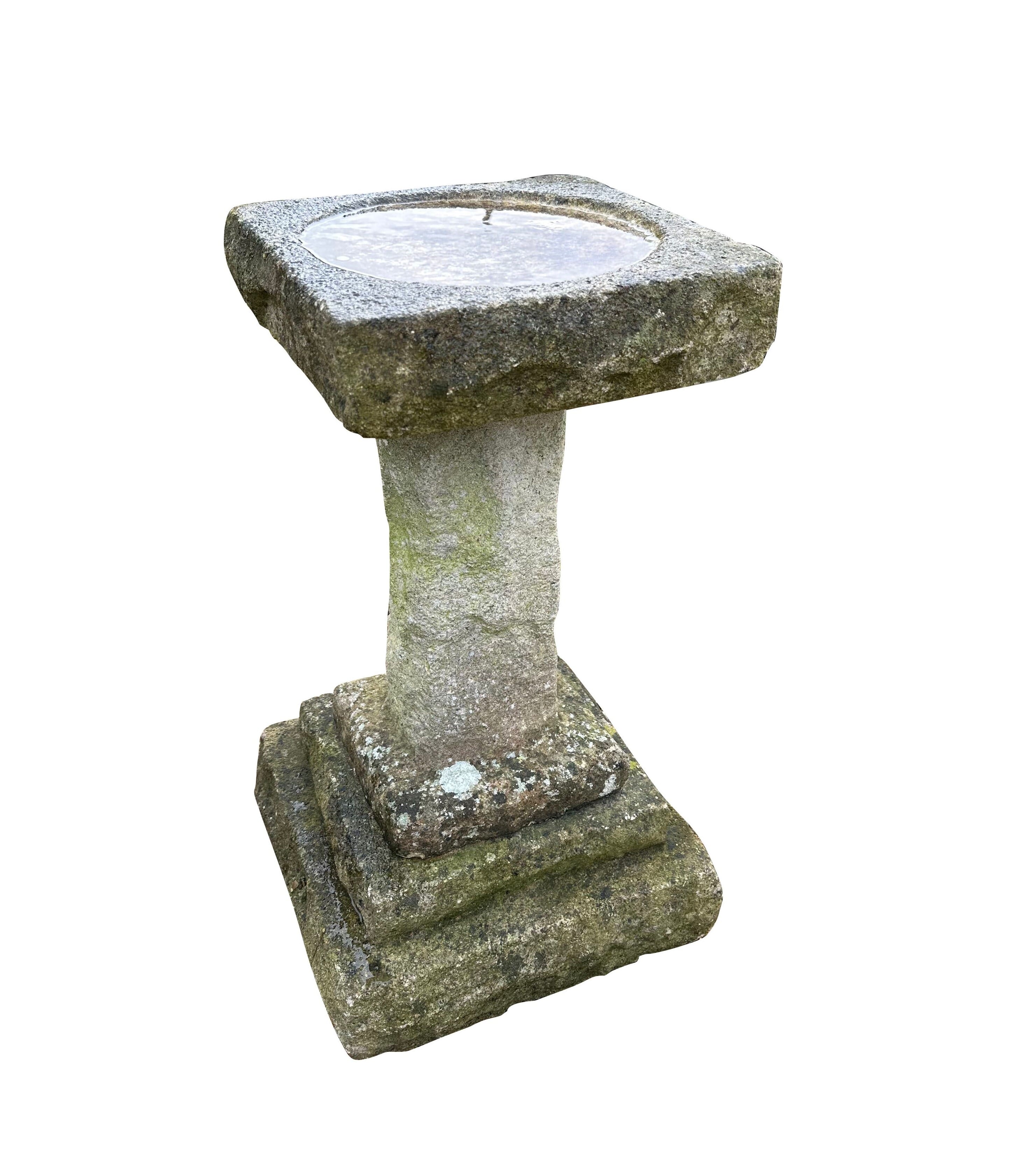 Salvaged Reconstituted Stone Garden Bird Bath Ornament - 10633