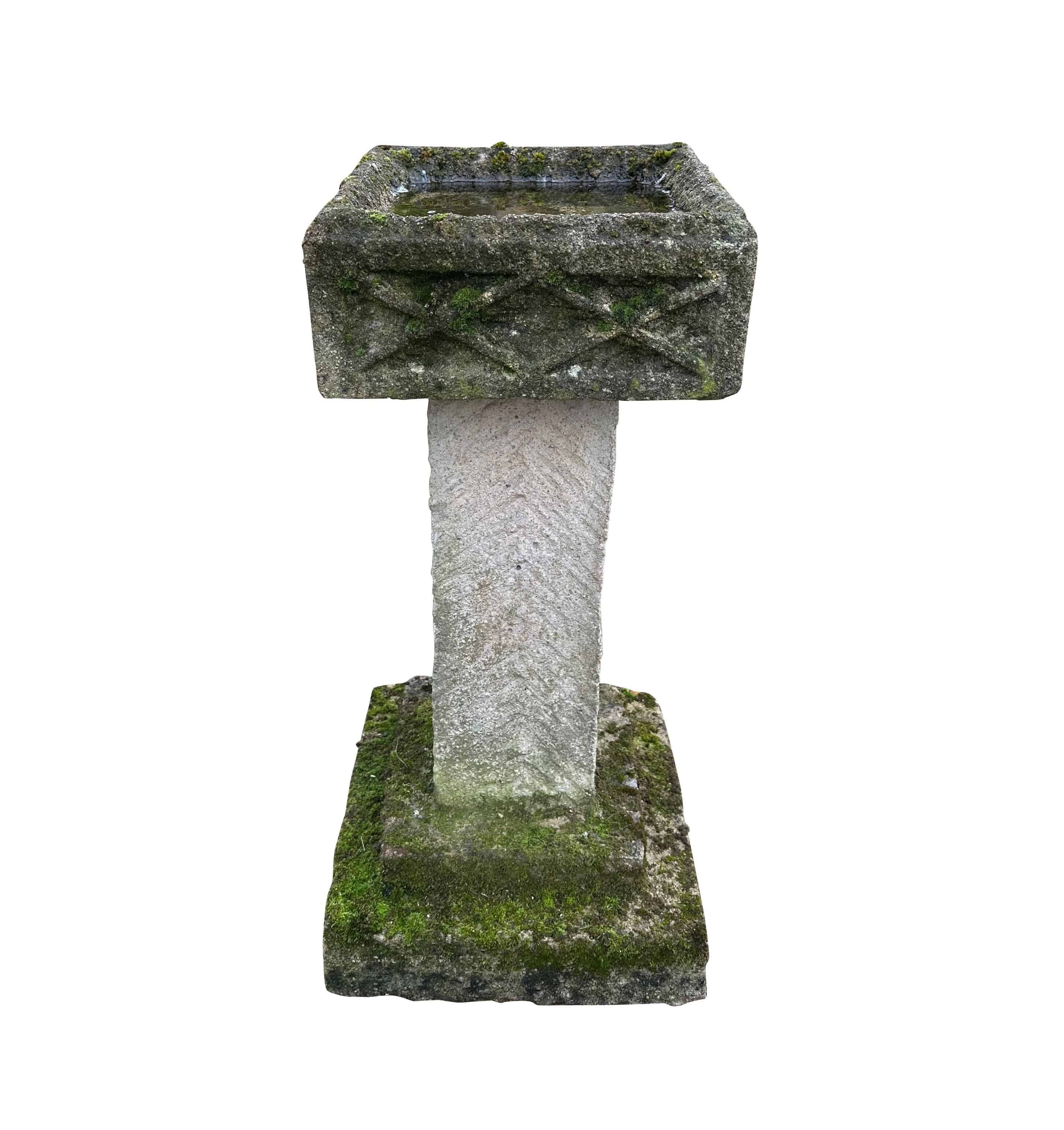 Decorative Reconstituted Stone Garden Bird Bath Ornament