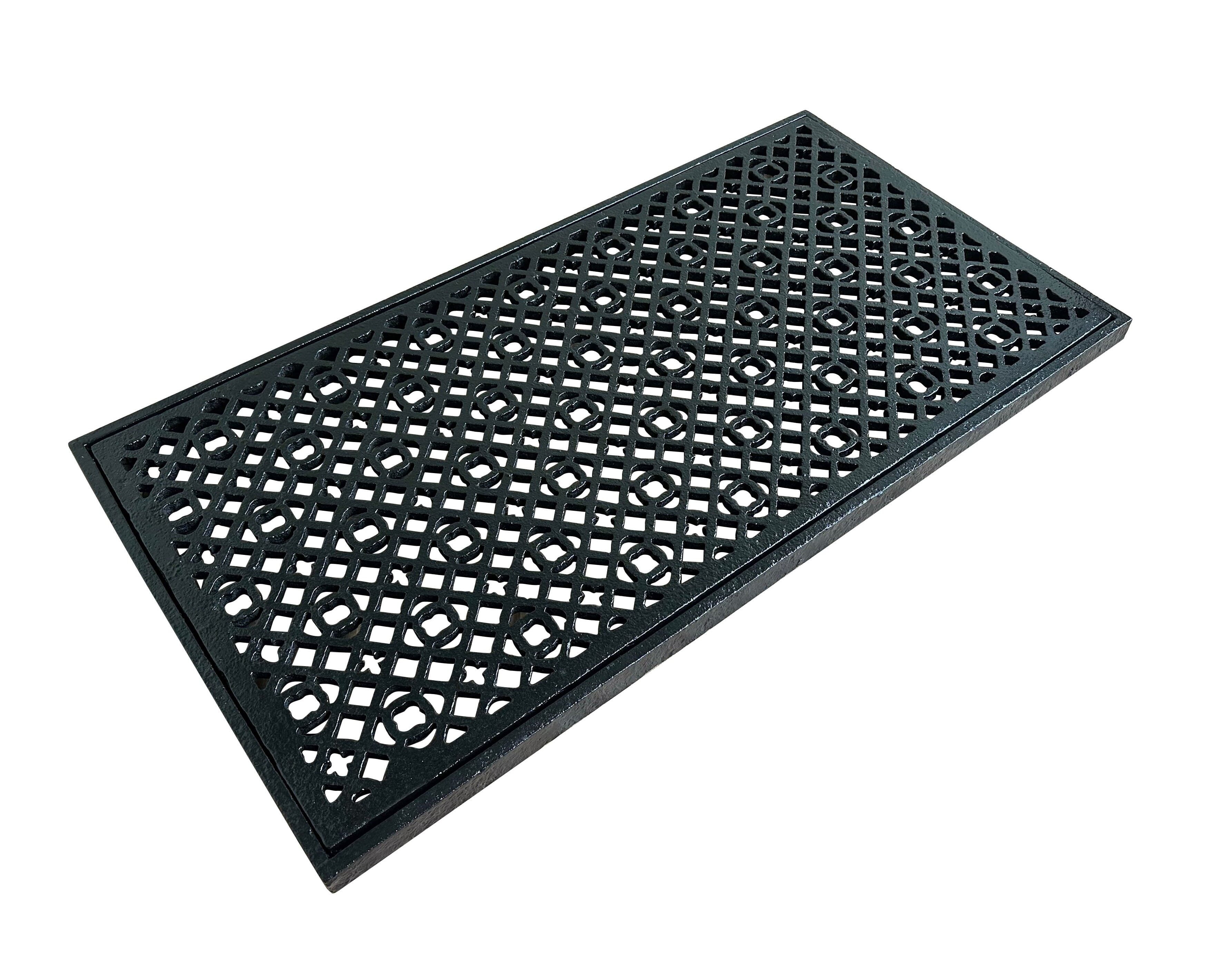 Large Victorian Cast Iron Floor Grille With Frame - 10638