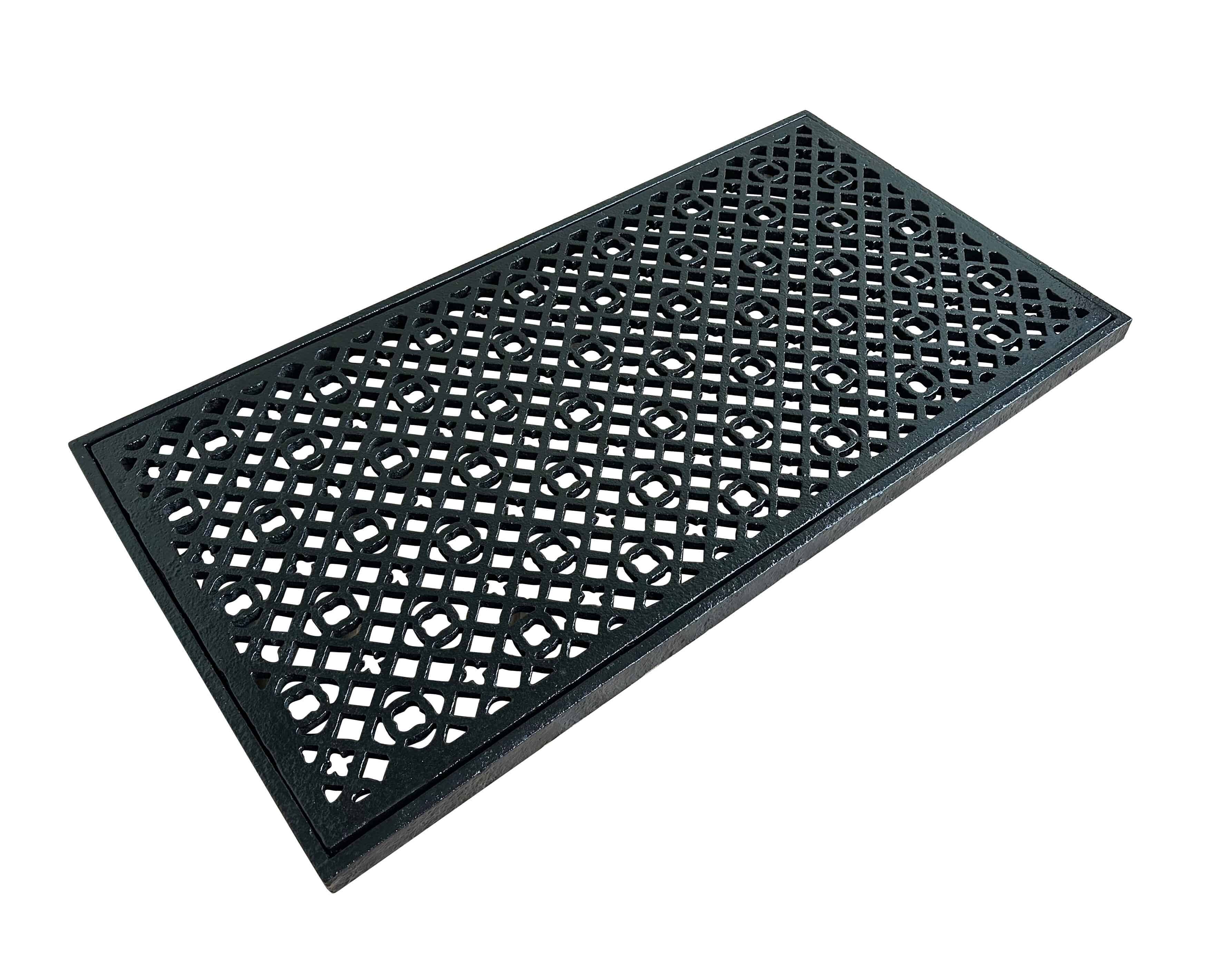 Large Victorian Cast Iron Floor Grille With Frame