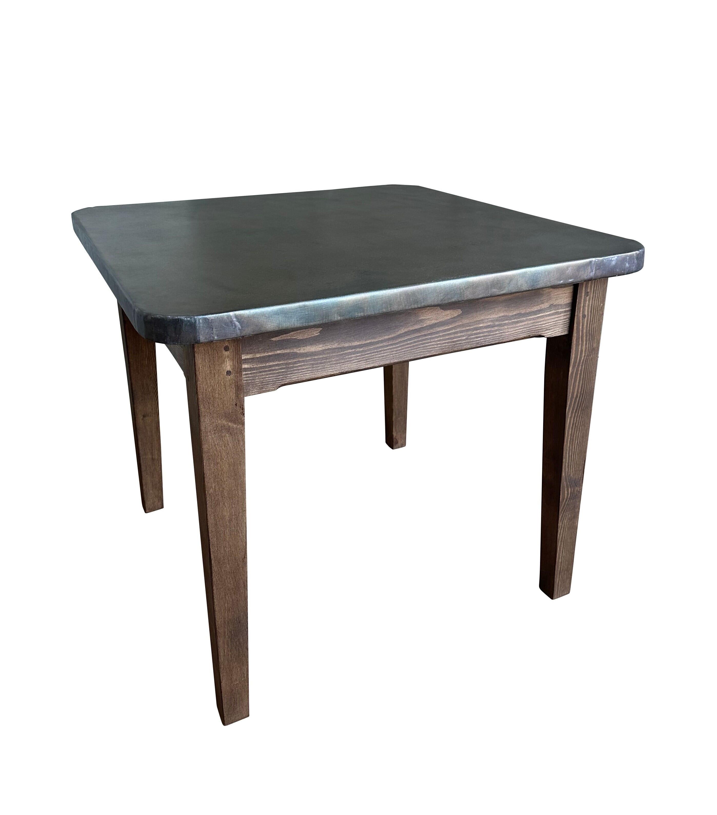 Handmade Antique Zinc Top Restaurant Table - D2247