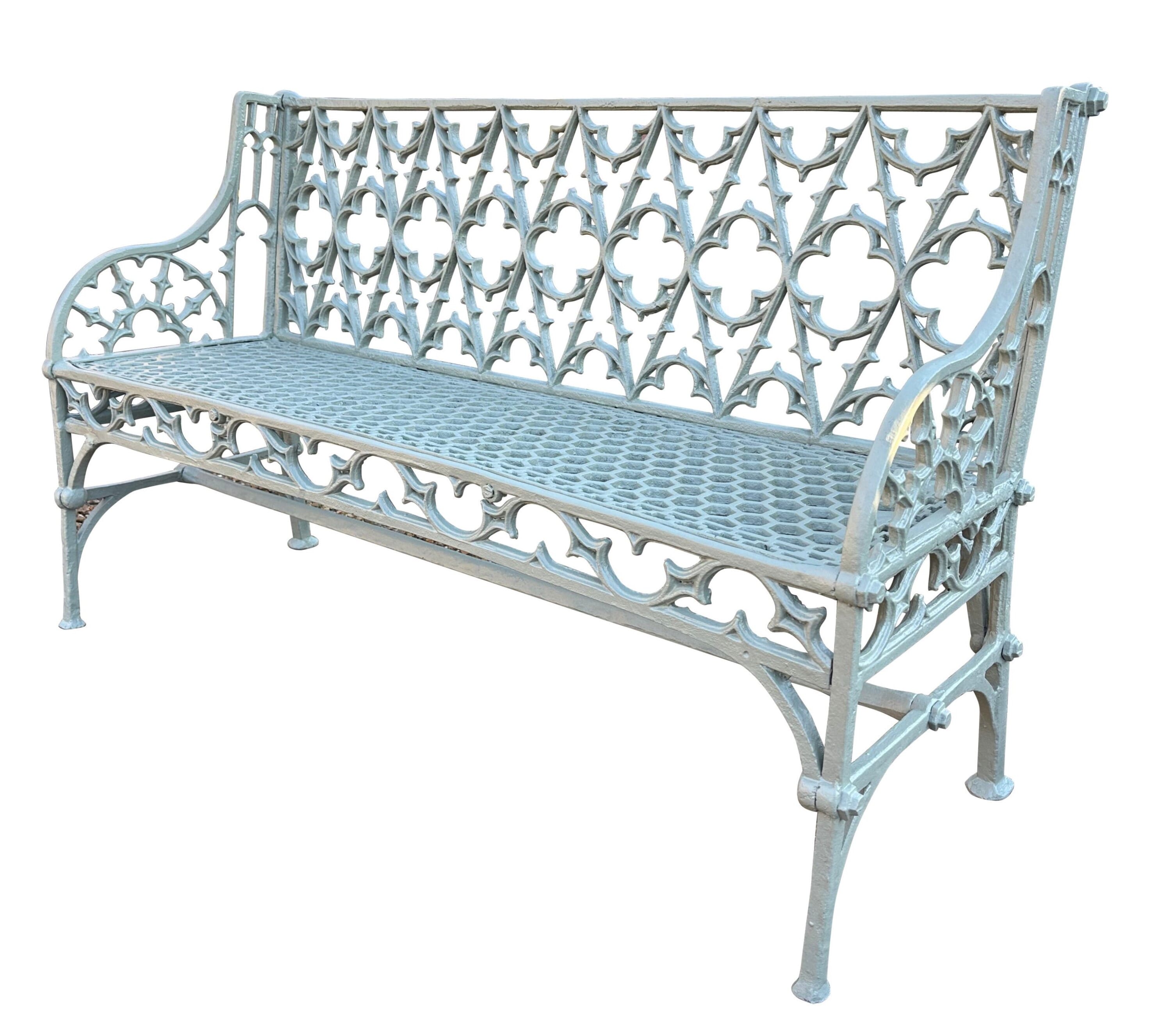 Gothic Revival Cast Iron Garden Bench Design by Val D'osne - 10619