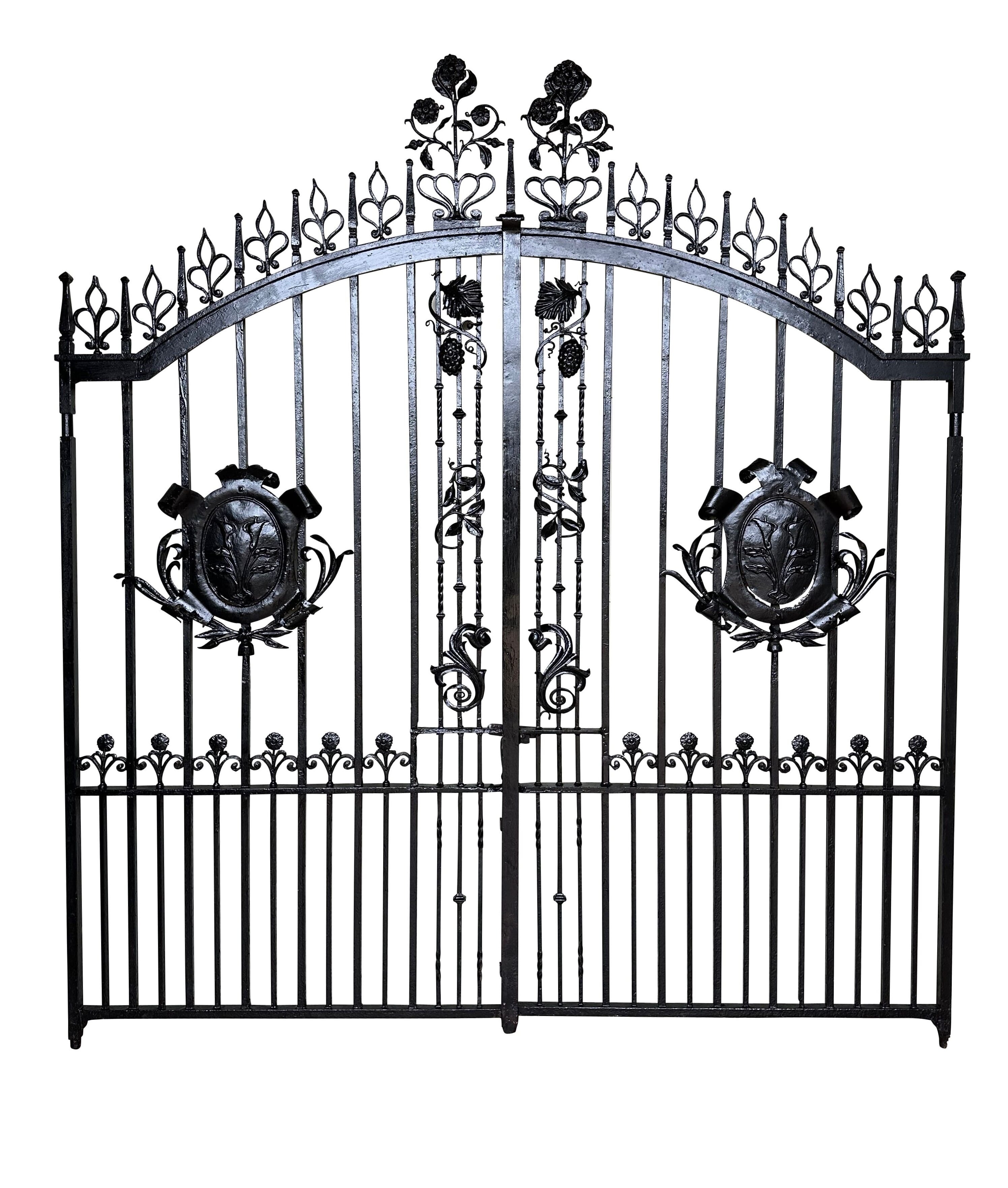 Victorian Ornate Wrought Iron Entrance Driveway Gates - 9899