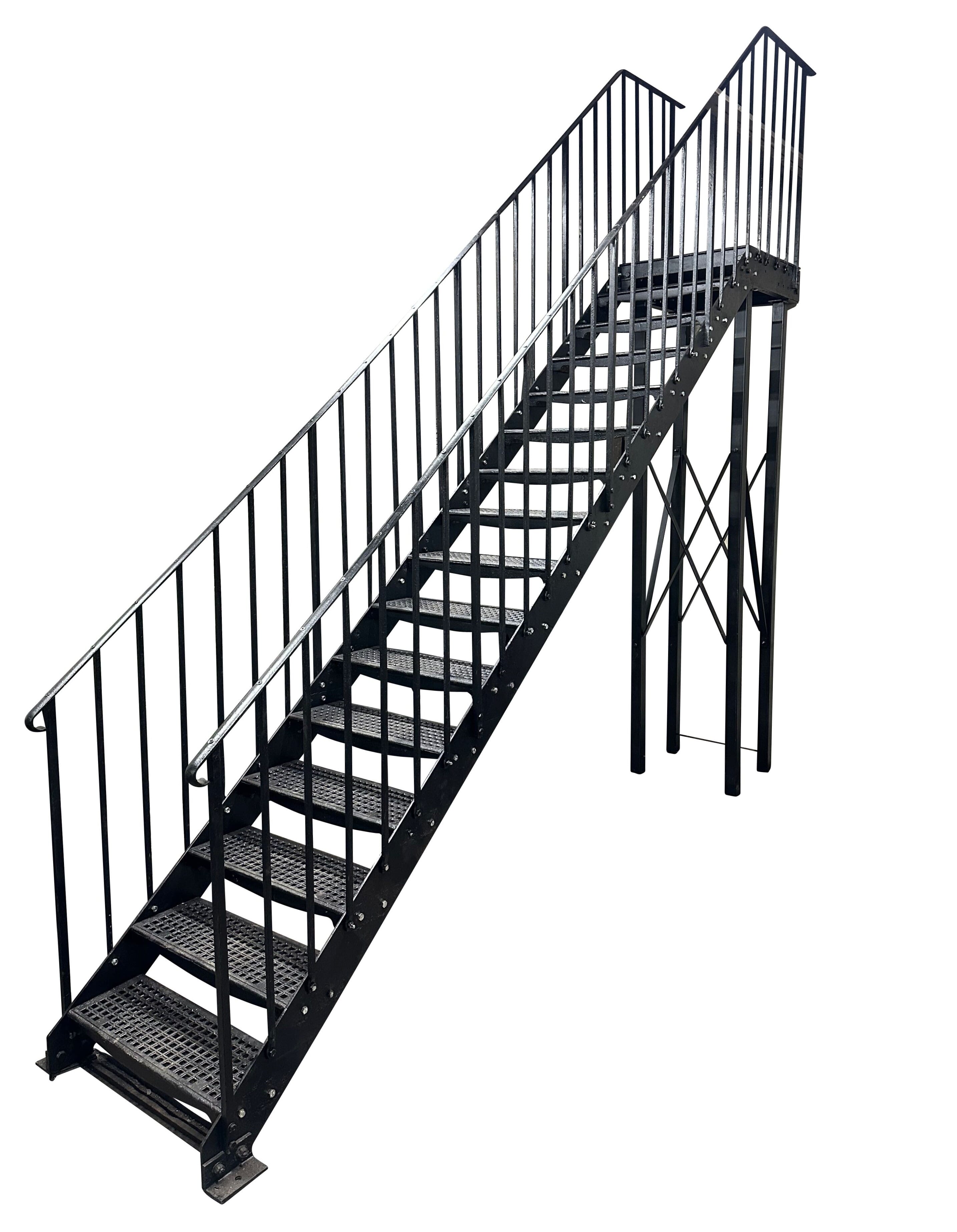 Large Reclaimed Cast Iron Straight Staircase - 10612
