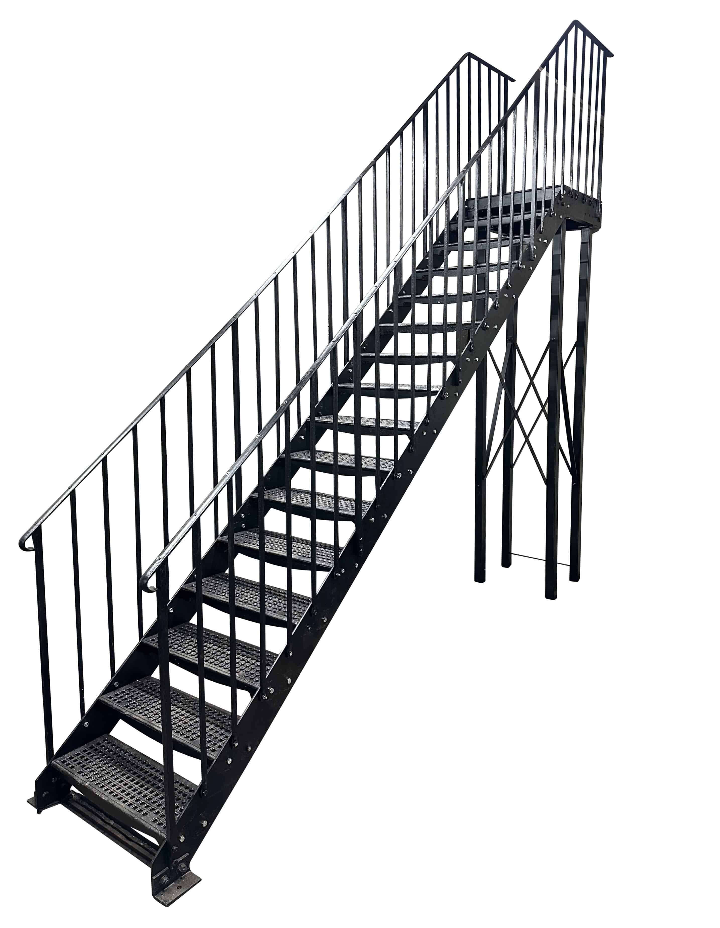Large Reclaimed Cast Iron Straight Staircase