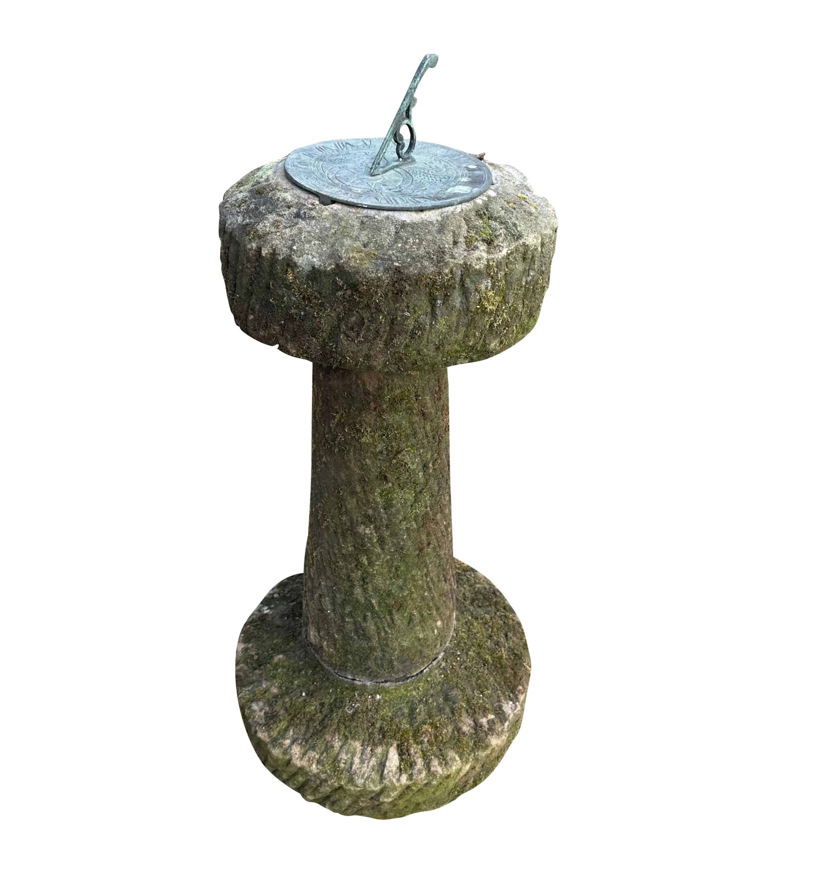Antique Garden Hand Carved Solid Stone Sundial