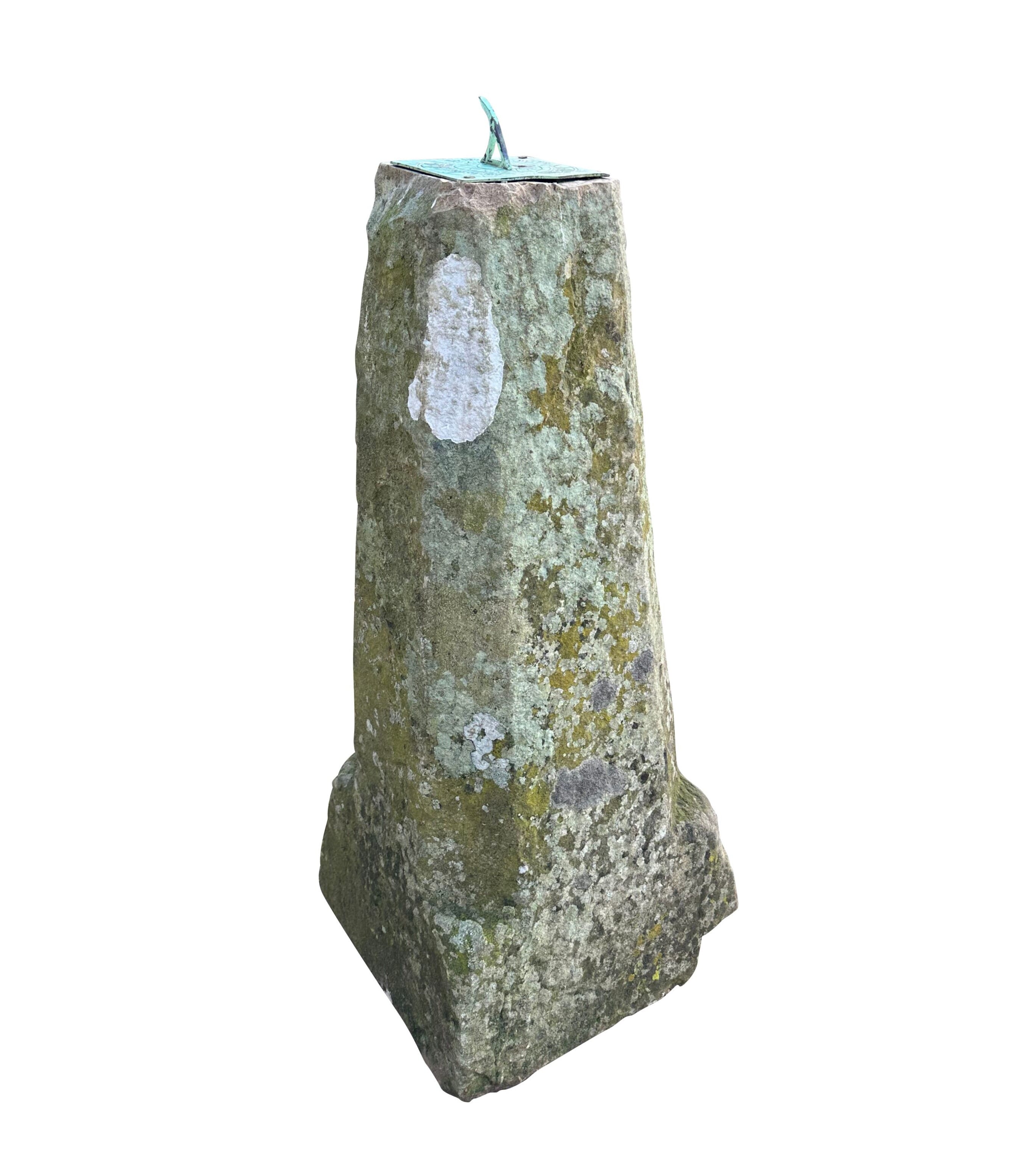 Antique Tall Garden Hand Carved Solid Stone Sundial - 10662