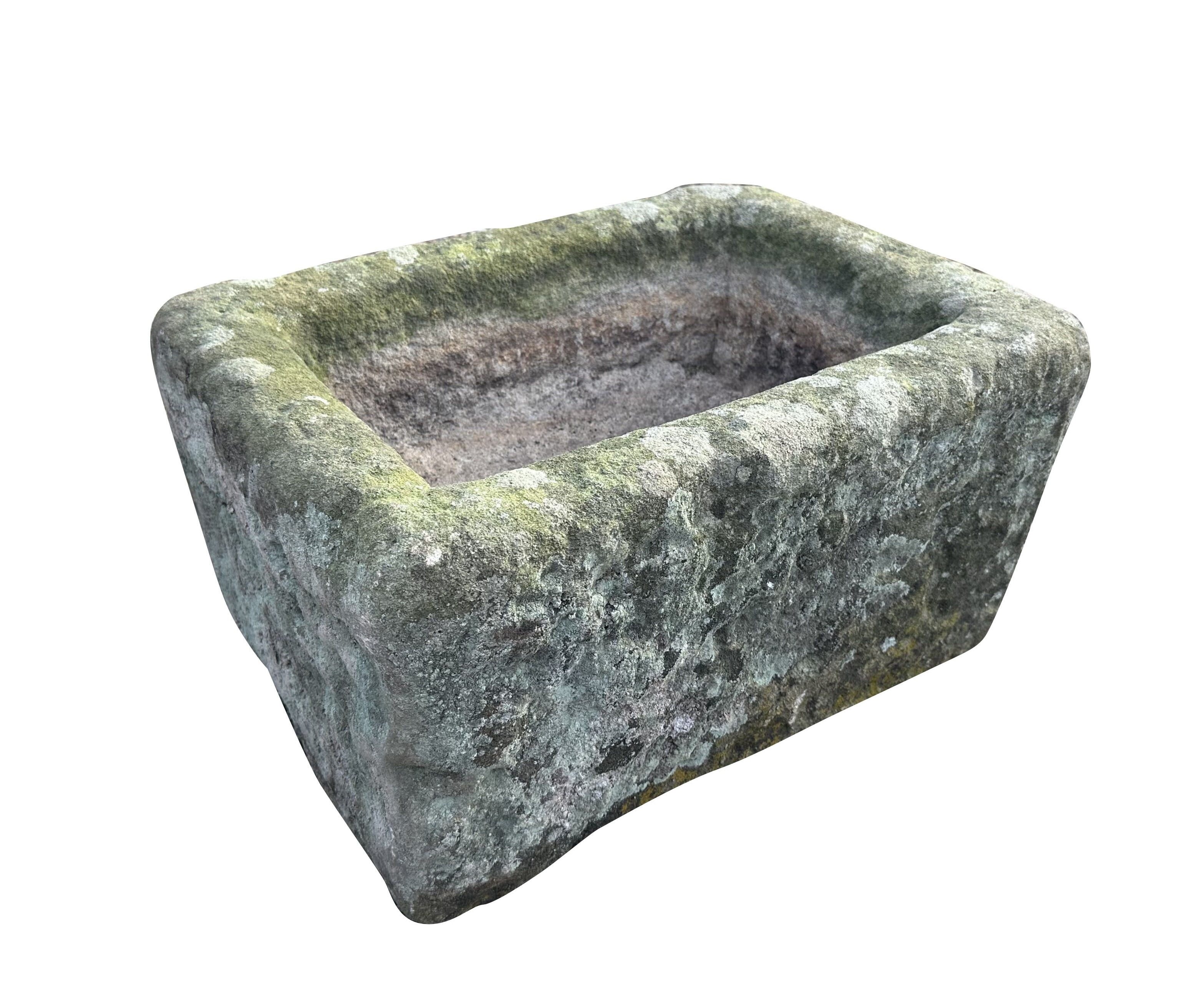 Carved English Garden Stone Trough / Planter - 10673