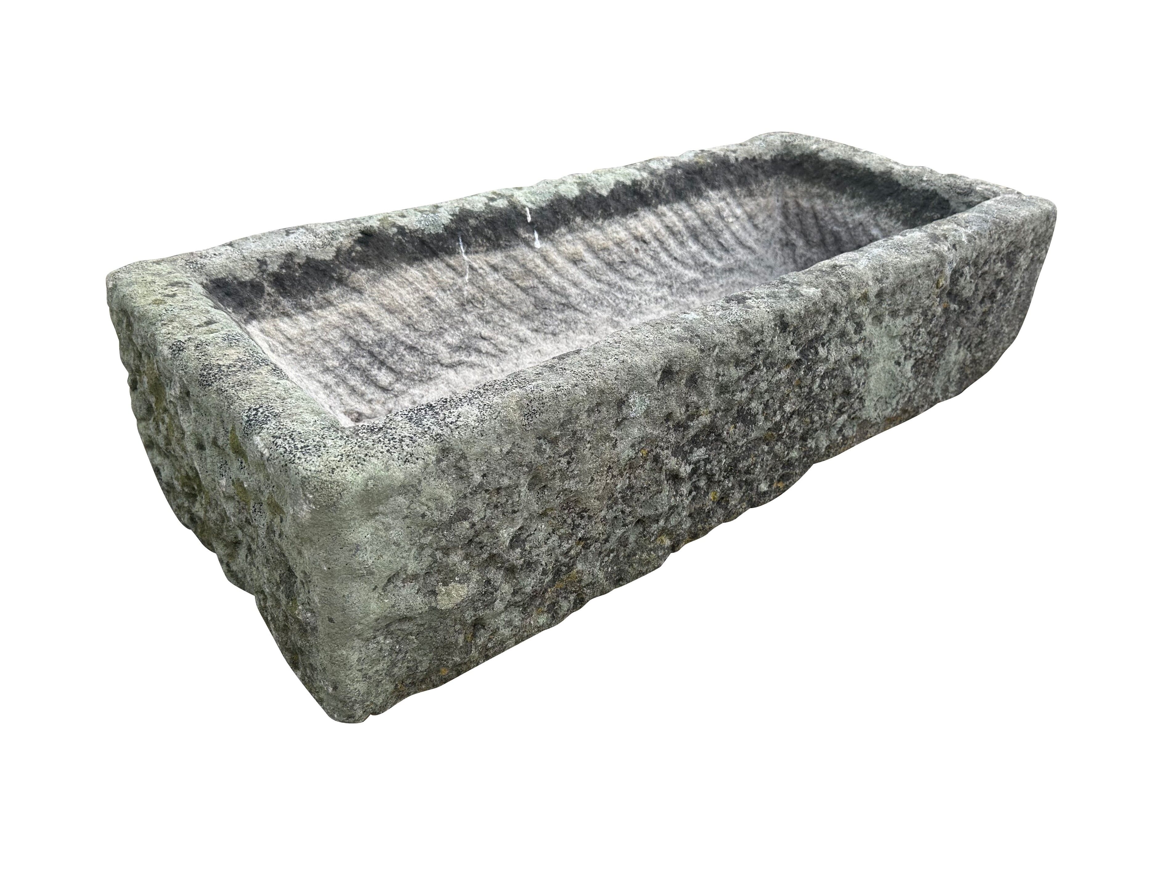 Hand Carved Garden English Stone Planter / Trough - 10670