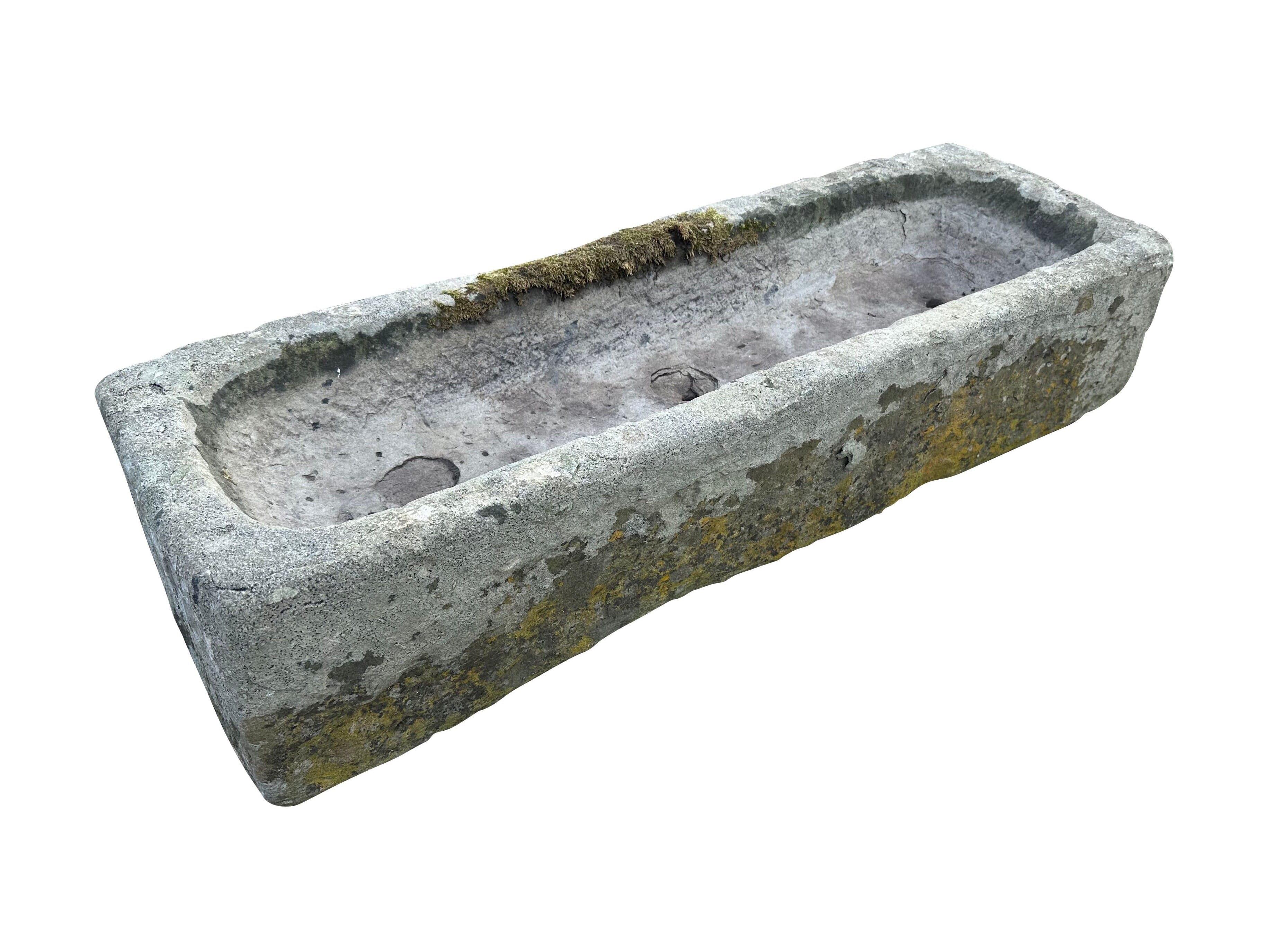 Hand Carved English Garden Solid Stone Planter / Trough - 10668