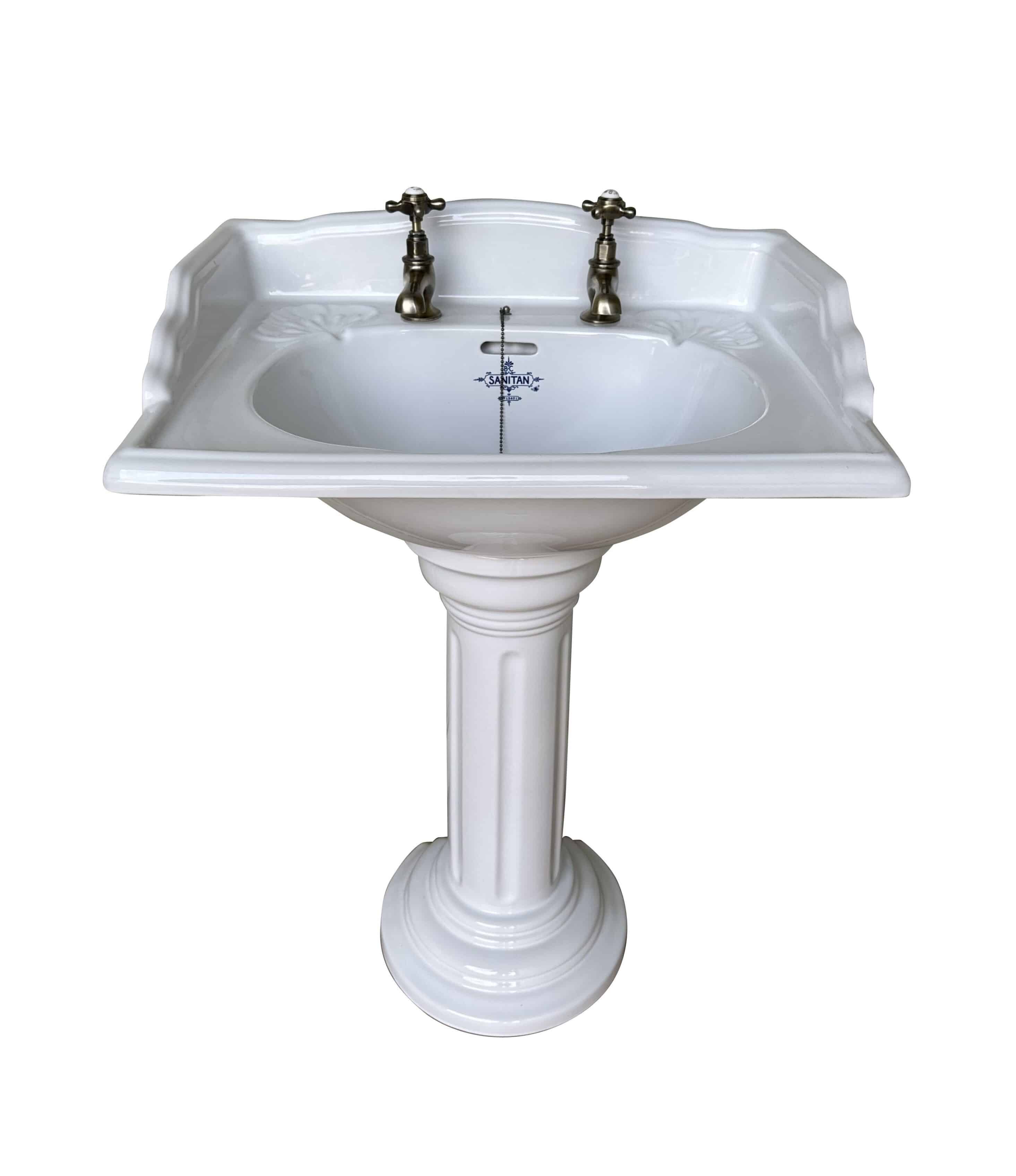 Reclaimed Bathroom Sanitan Sink On Pedestal Base