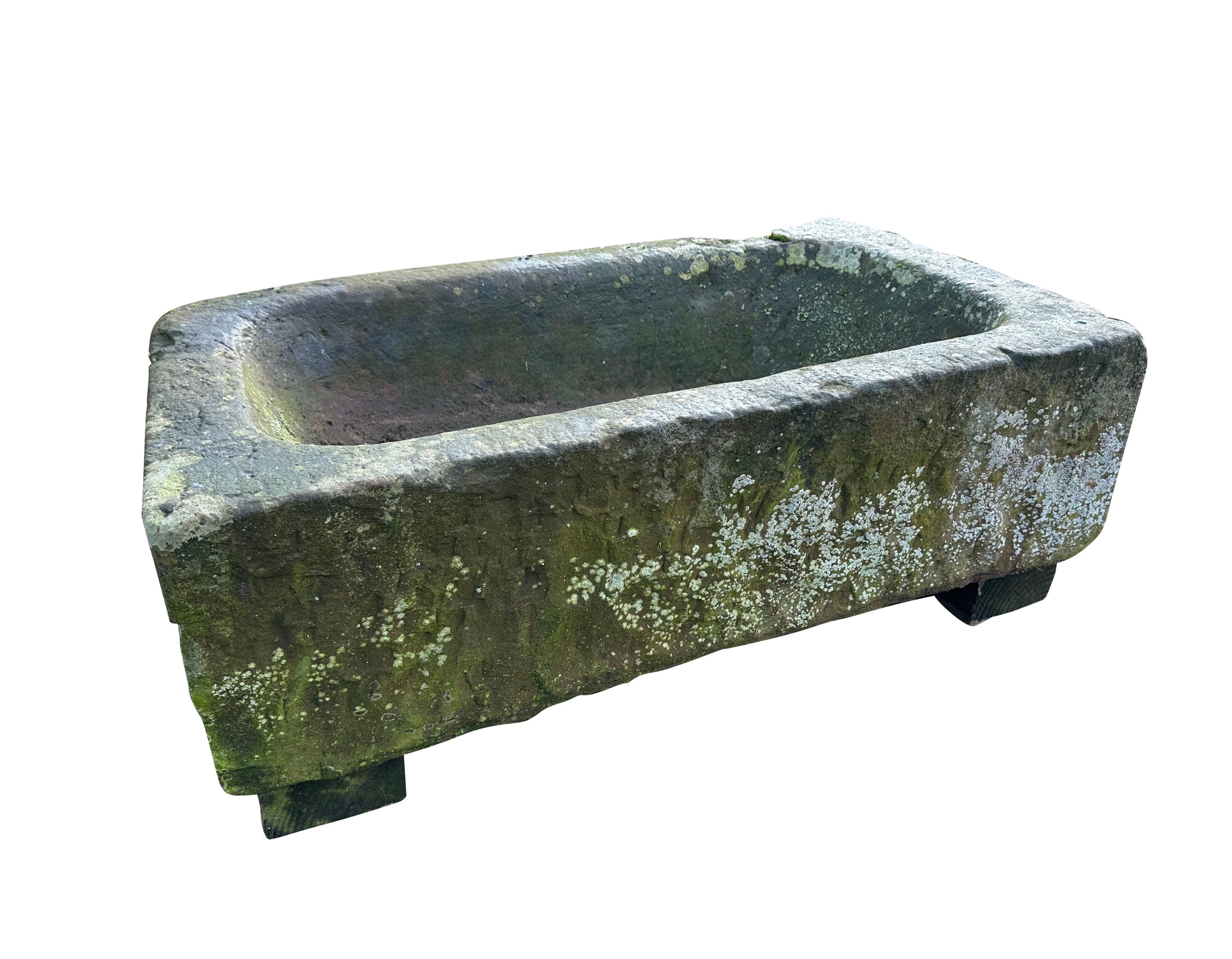 Carved Red Sandstone English Garden Trough / Planter - 10680