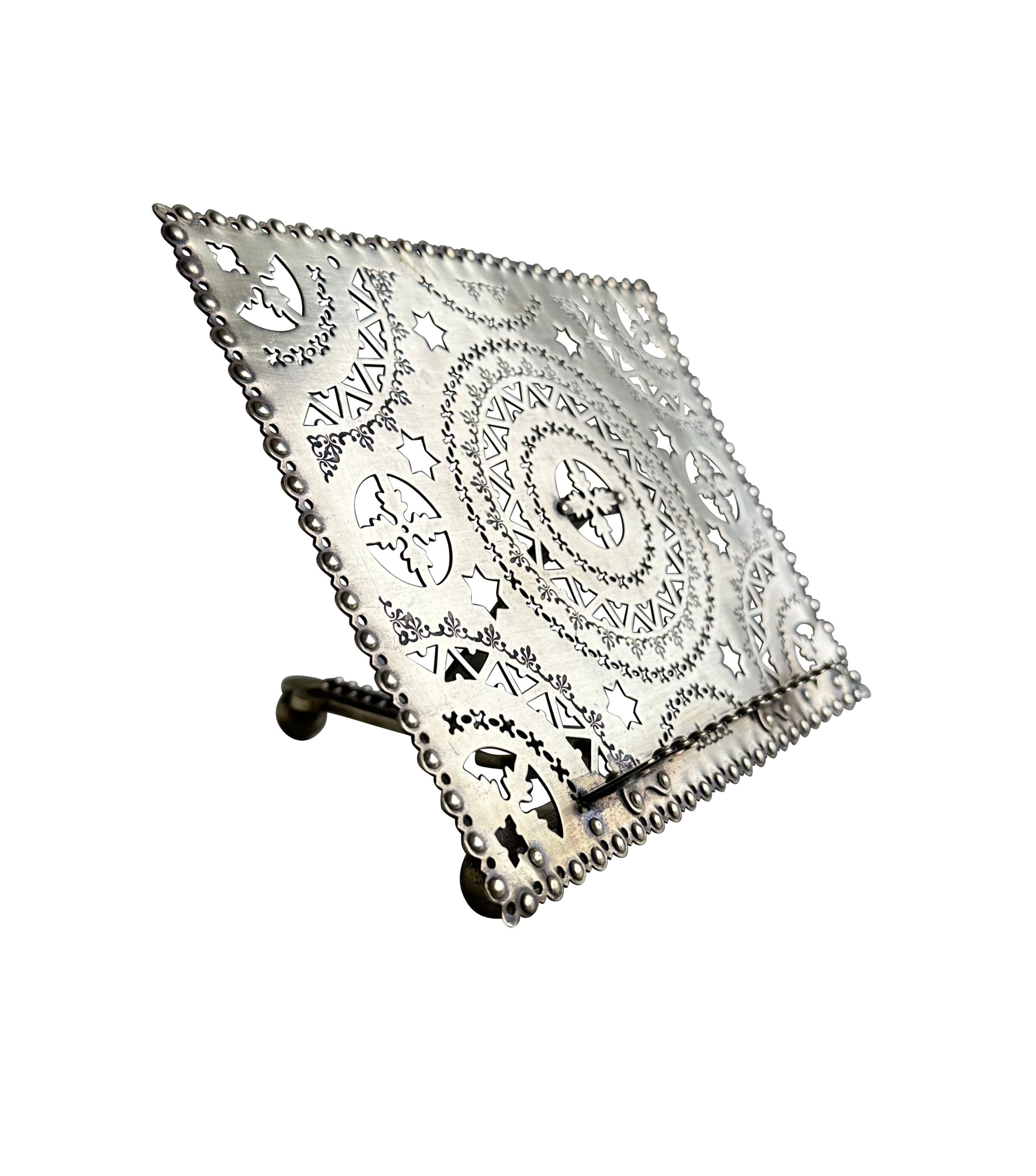 Antique Pierced Brass Book Stand / Display - 10658