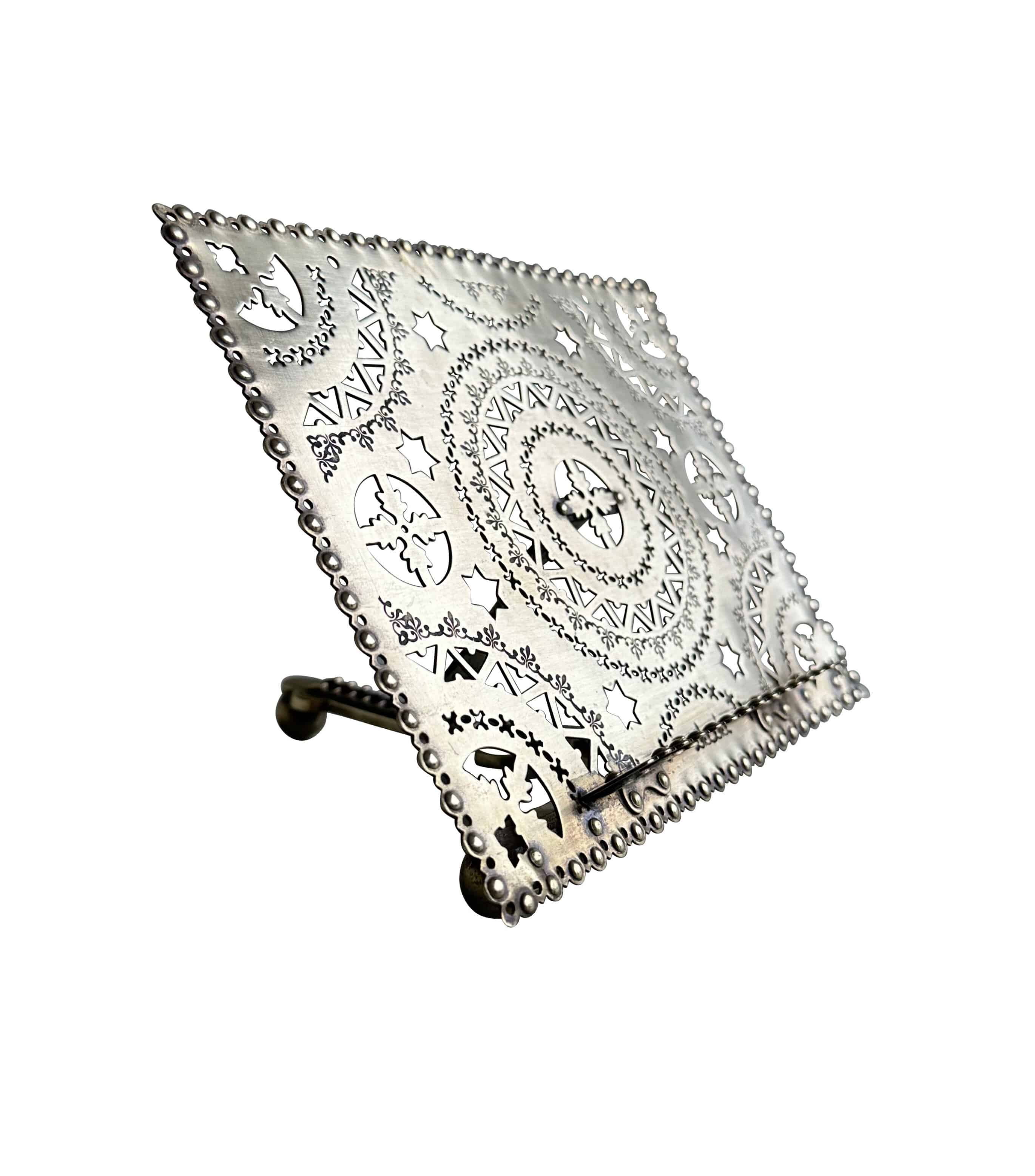 Antique Pierced Brass Book Stand / Display