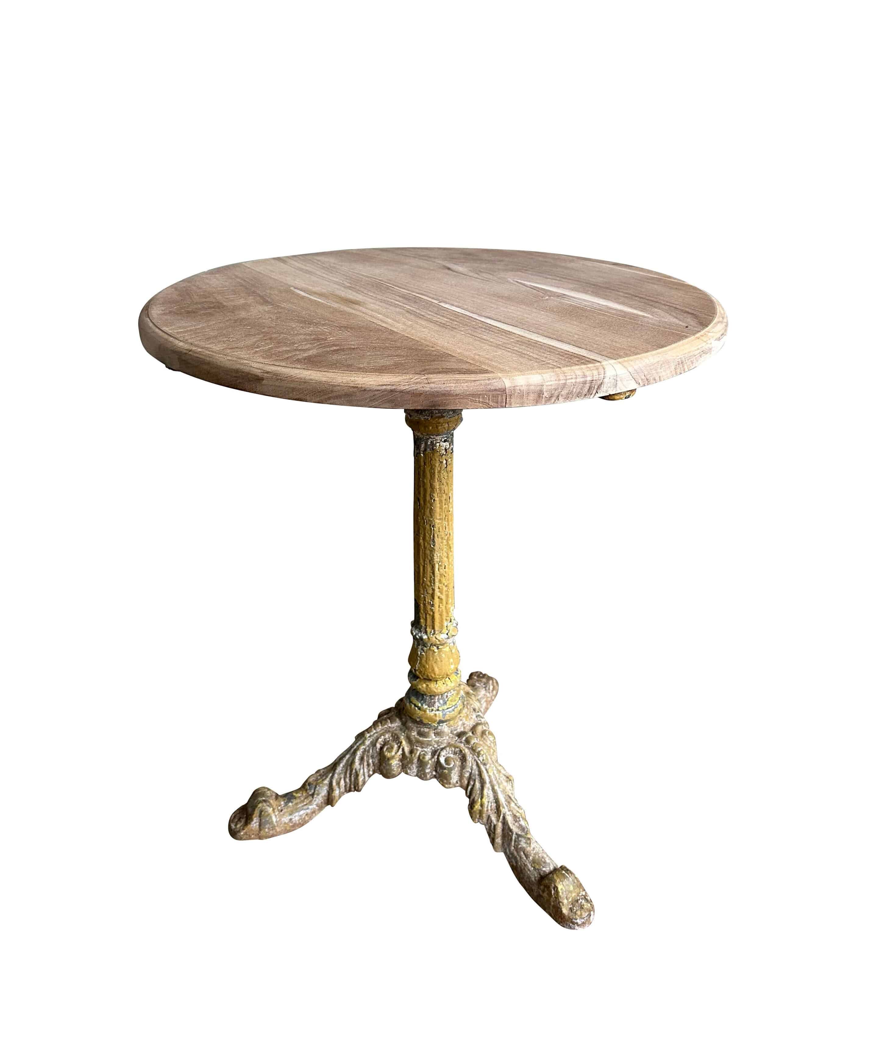 Salvaged Cast Iron Pub / Restaurant Table & Hardwood Top