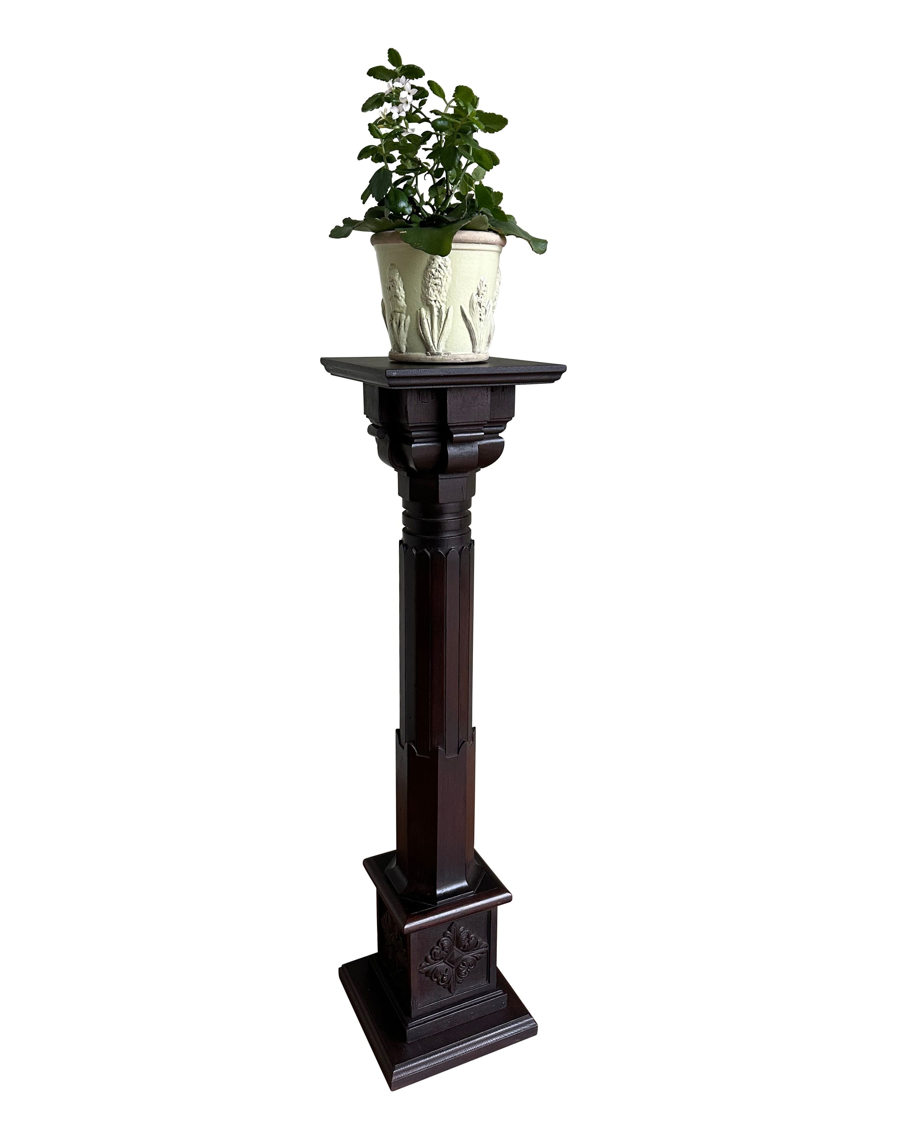 Victorian Foliate Carved Torchiere Plant Stand - 10657