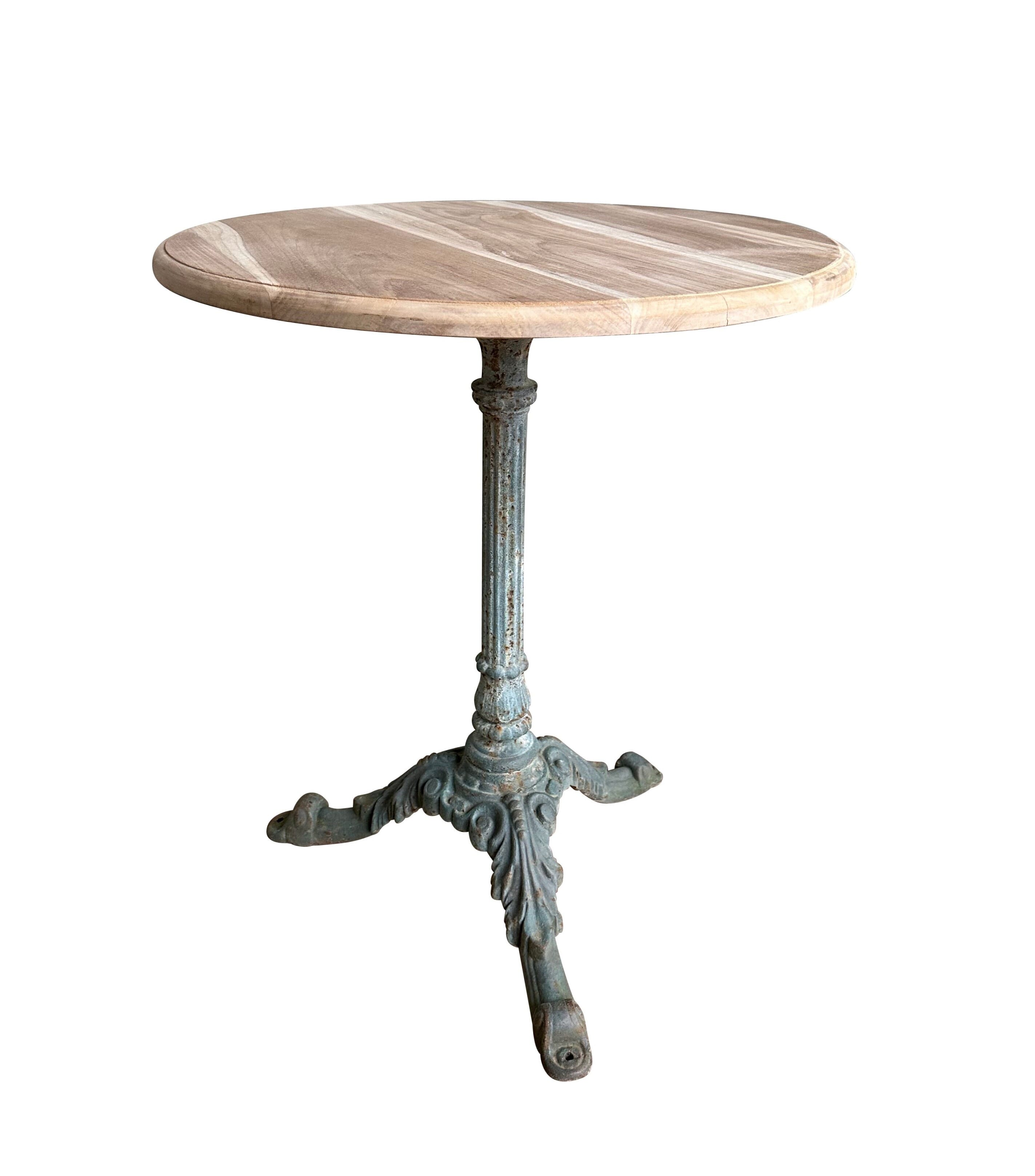 Antique Cast Iron Pub / Restaurant Table & Hardwood Top - 10681C