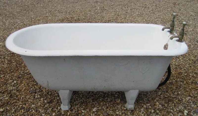 Child's Reclaimed Antique Cast Iron Roll Top Bath - 4706