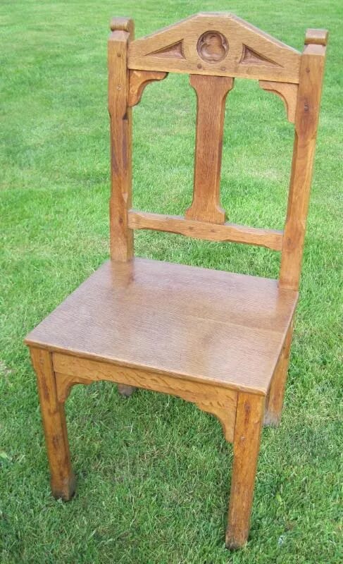 Worcester Cathedral Antique Gothic Light Oak Chairs - 4720