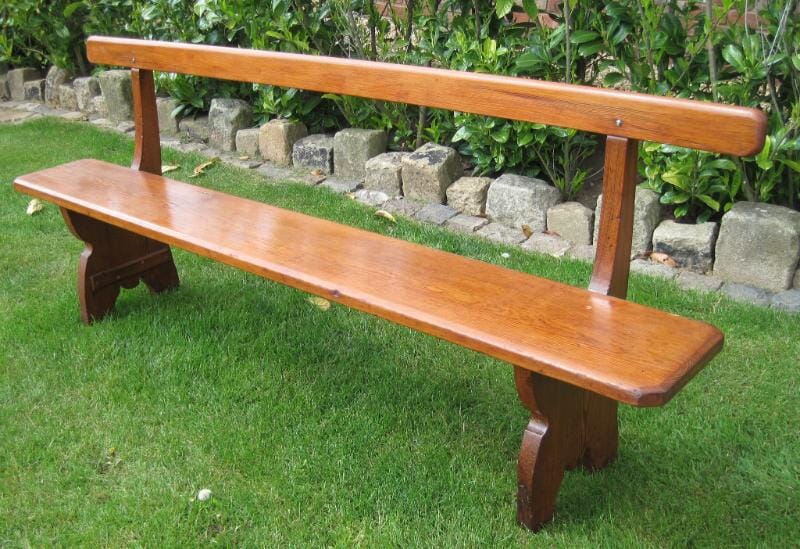 Antique Victorian Pitch Pine Bench from a Church - 4740