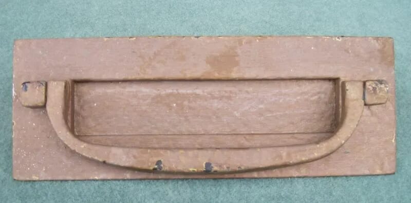 Antique Salvaged Solid Iron Letter Plate With Clapper - 4347