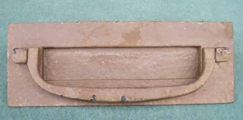 Antique Salvaged Solid Iron Letter Plate With Clapper