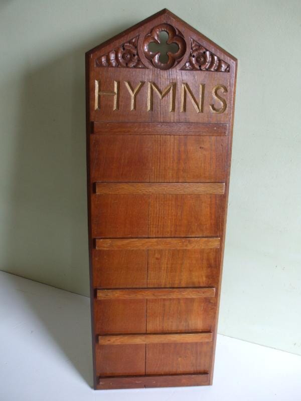  Antique Oak Church Hymns Board - 4761