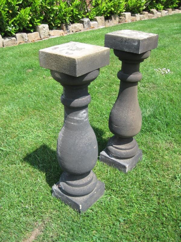 Set of 26 Hand Carved Reclaimed Antique Stone Balusters - 4557