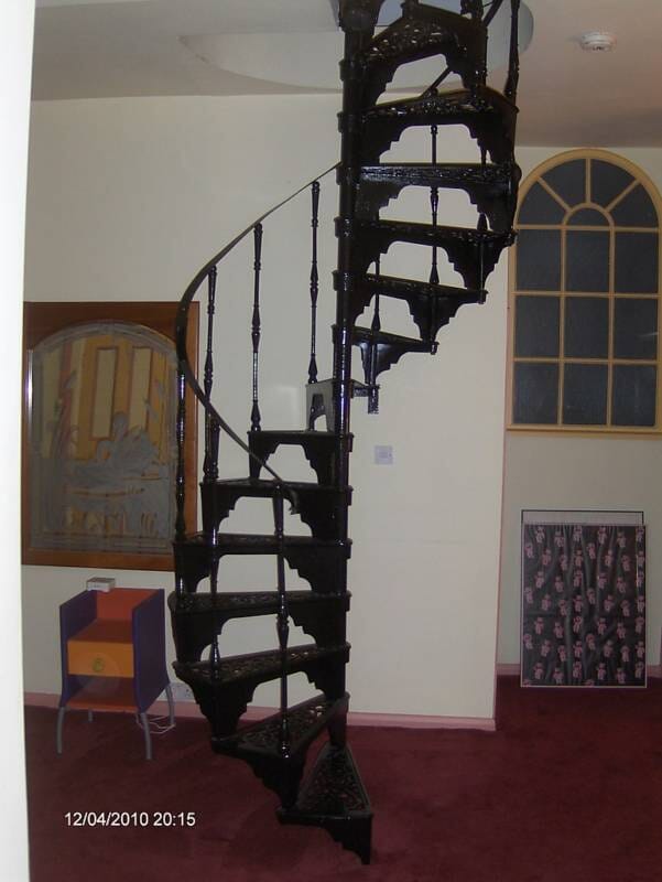 Cast Iron Spiral Staircase With a Landing Rail - 4754