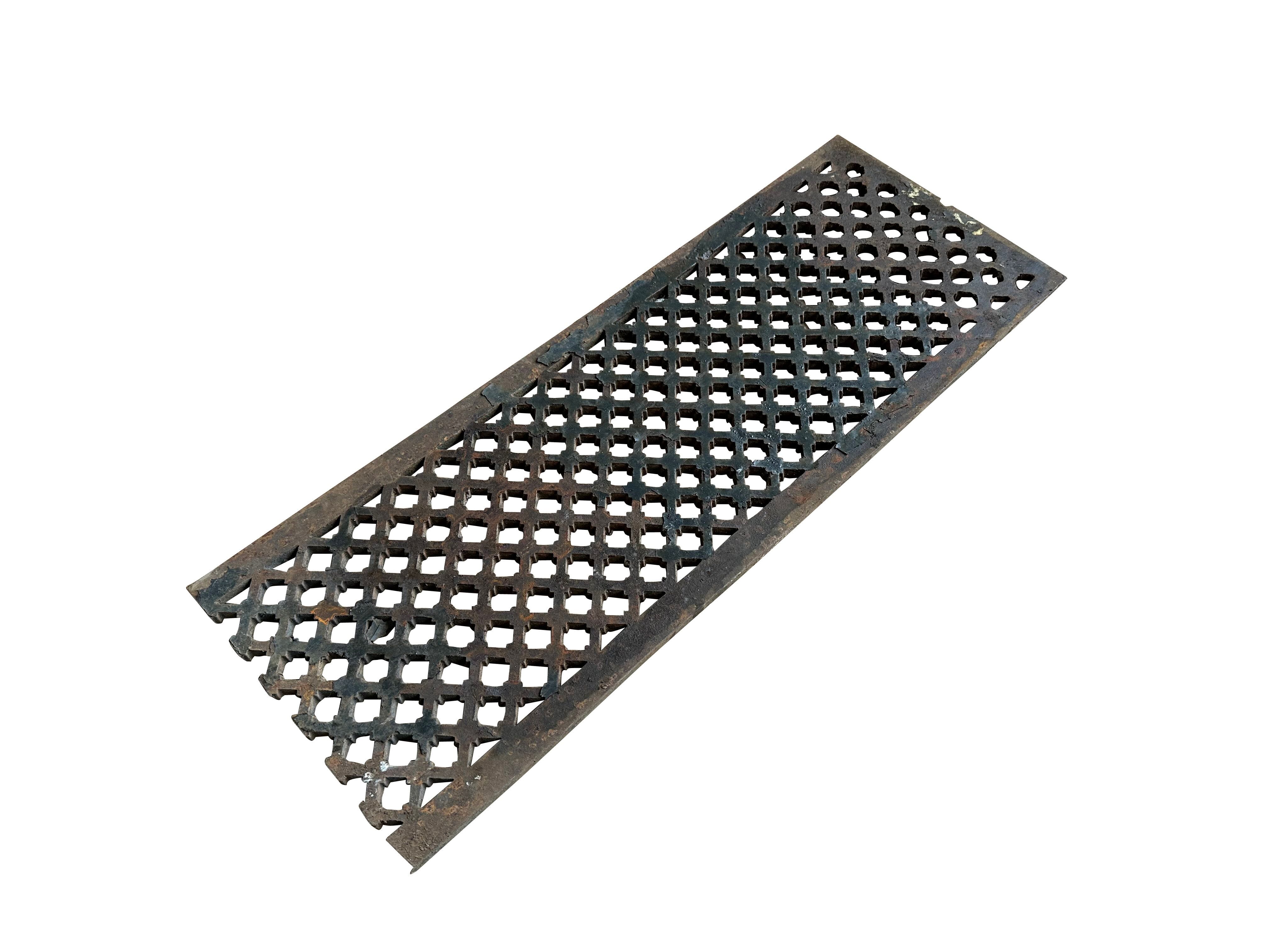 Victorian Old Cast Iron Floor Grille / Grid - 10684