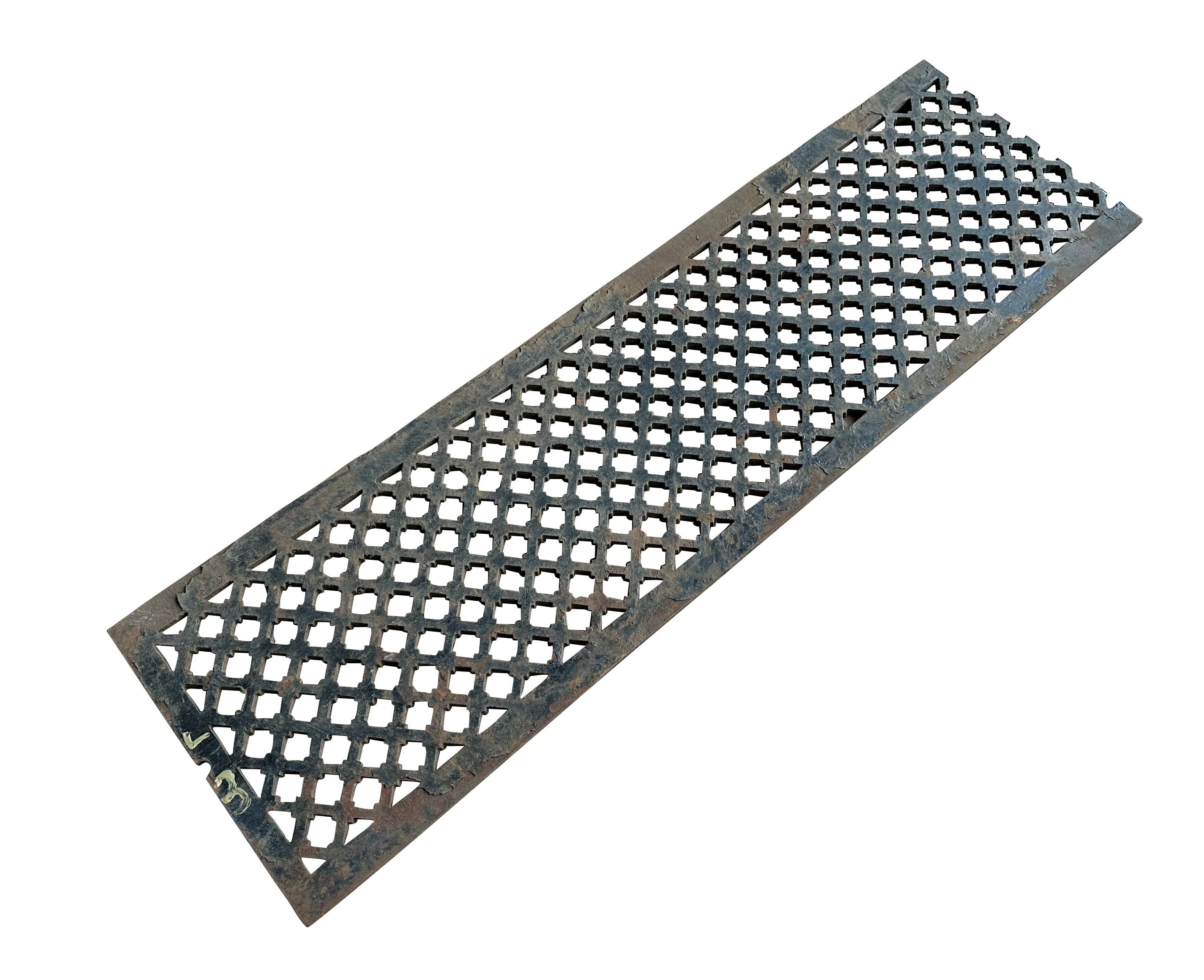 Reclaimed Victorian Old Cast Iron Floor Grille / Grid - 10690