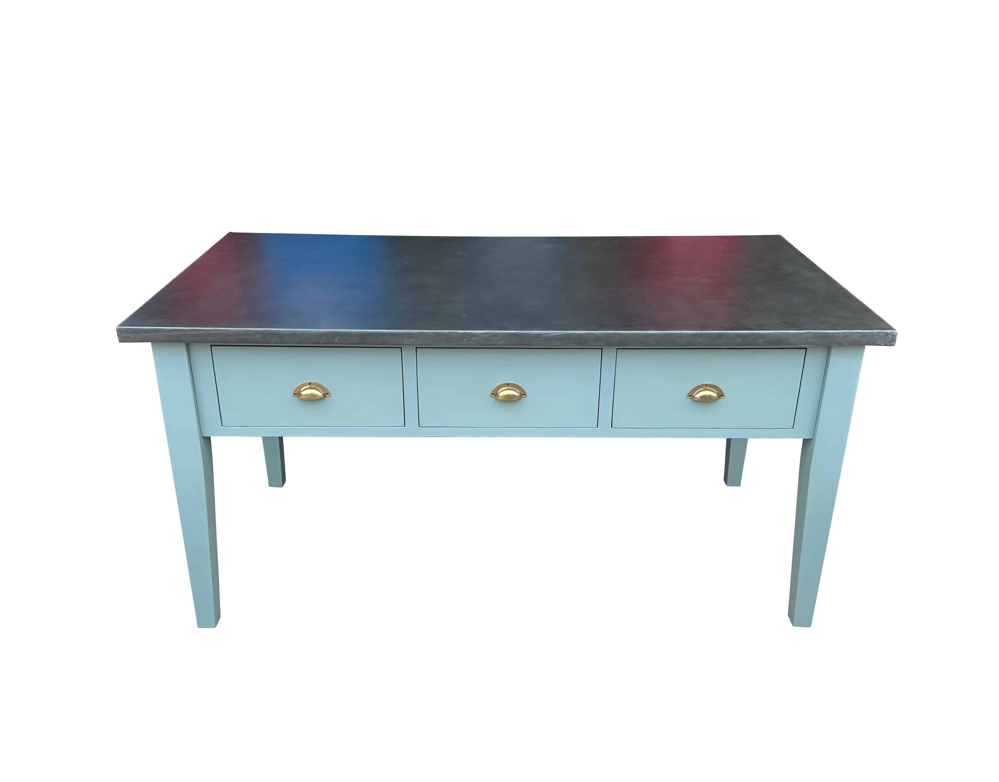 Handmade Antique Zinc Kitchen Central Island Storage Unit