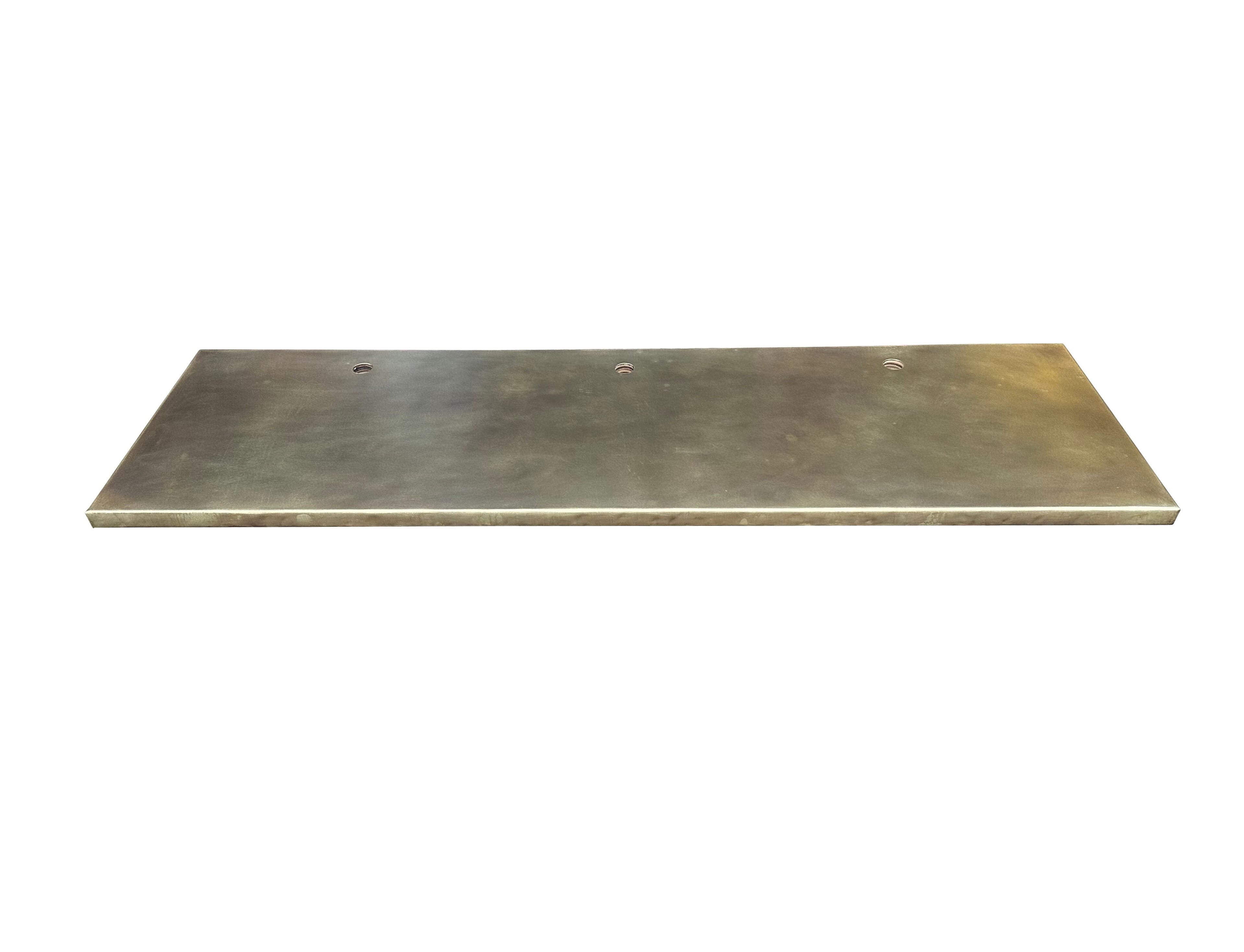 Antique Brass Bespoke Slimline Kitchen Worktop - D2257