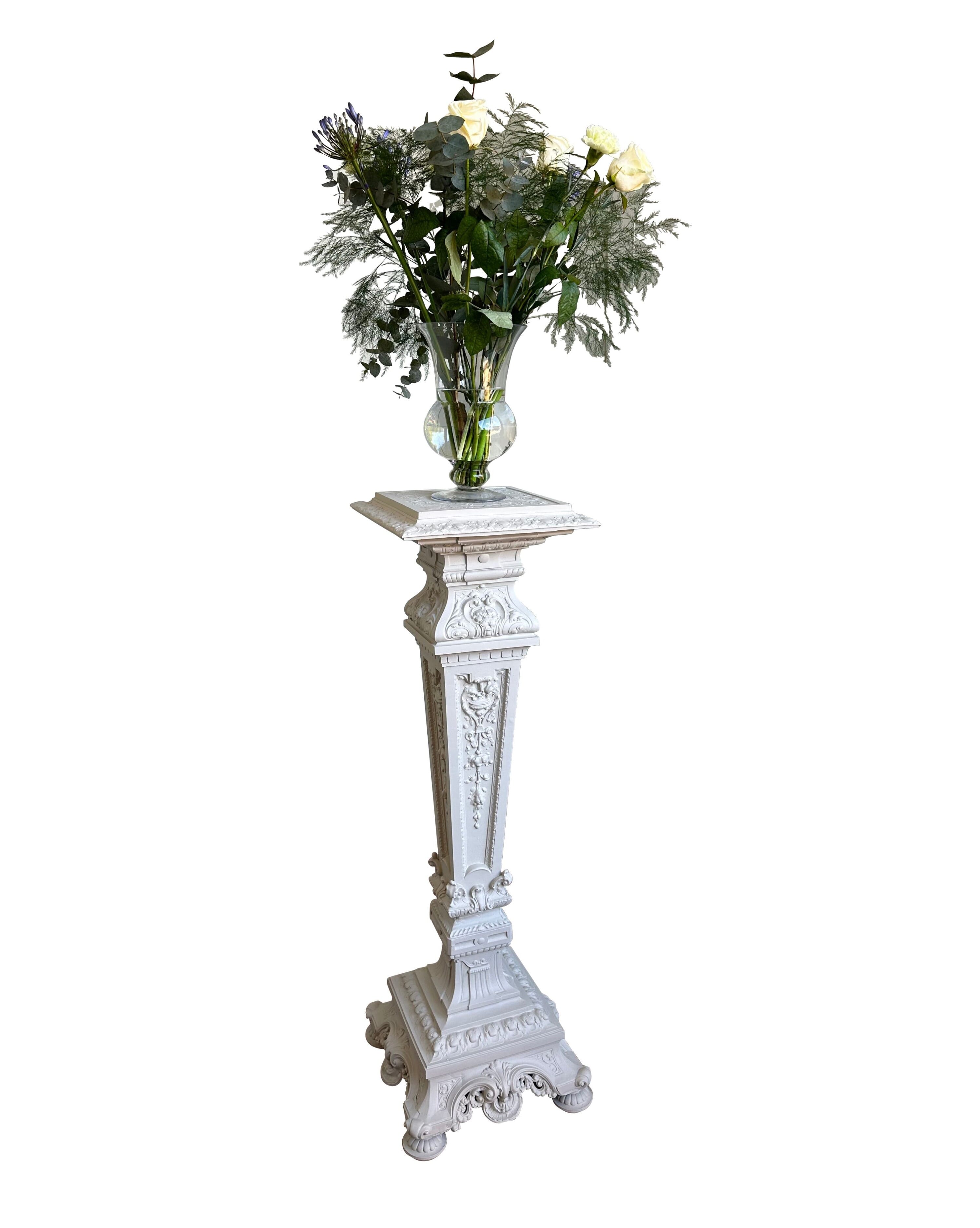 Antique Cast Metal Ornate Plant Stand / Display Pedestal - 10654