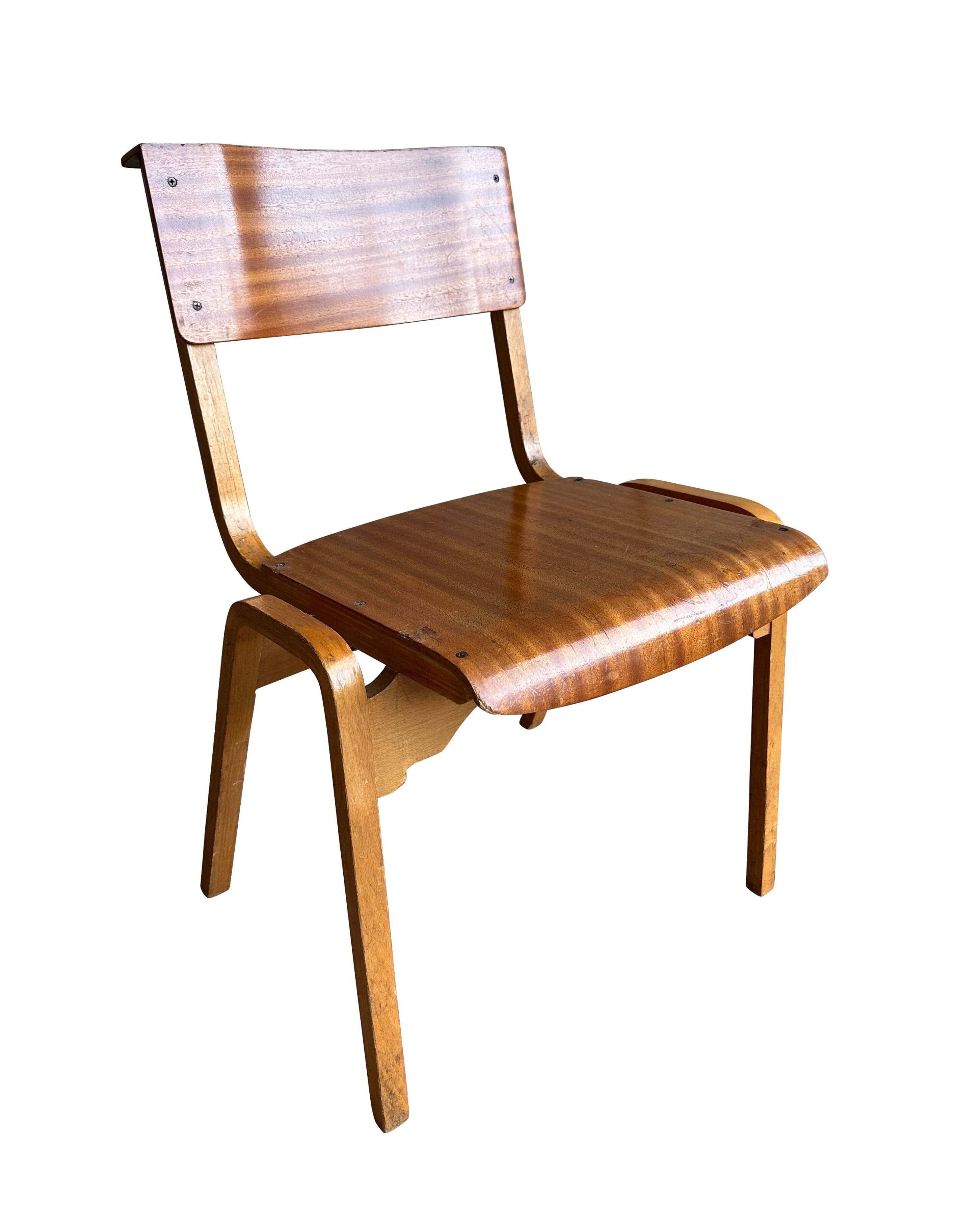 Retro Adult Reclaimed Vintage Wooden Stacking Chairs - 10724