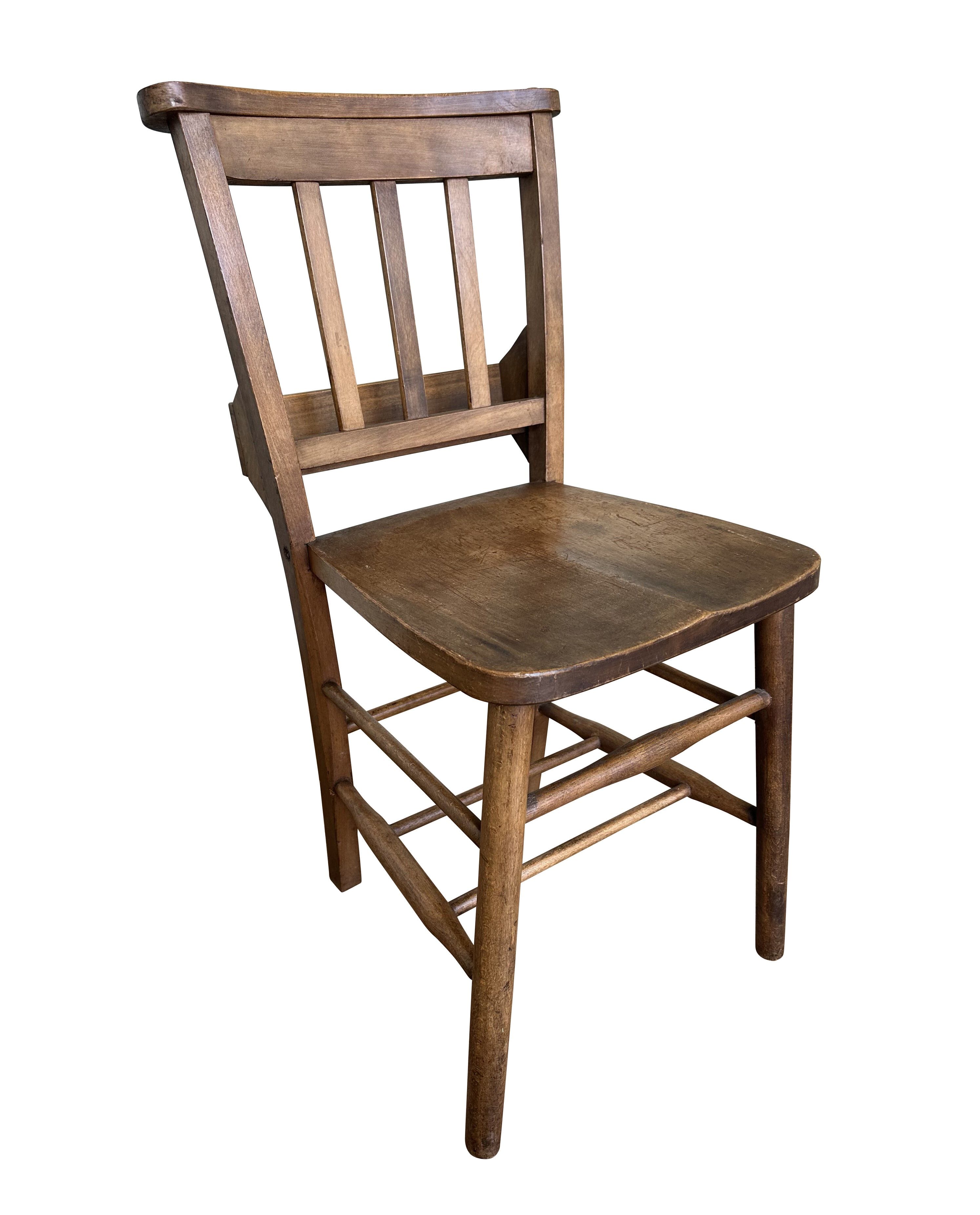Victorian Antique Church Chapel Chairs With Book Holder - 10723