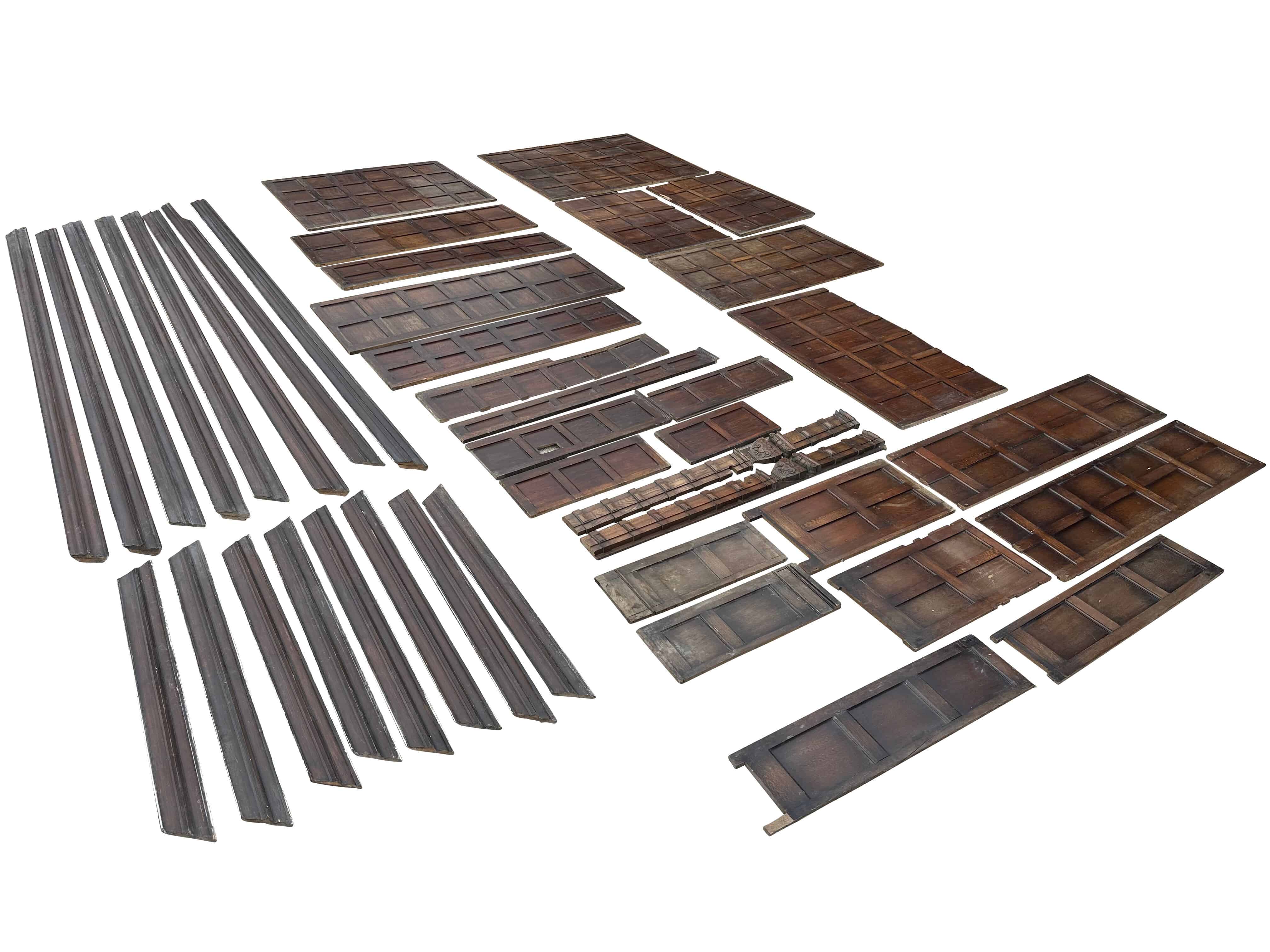 Antique Reclaimed Solid Oak Wall Panelling & Dado