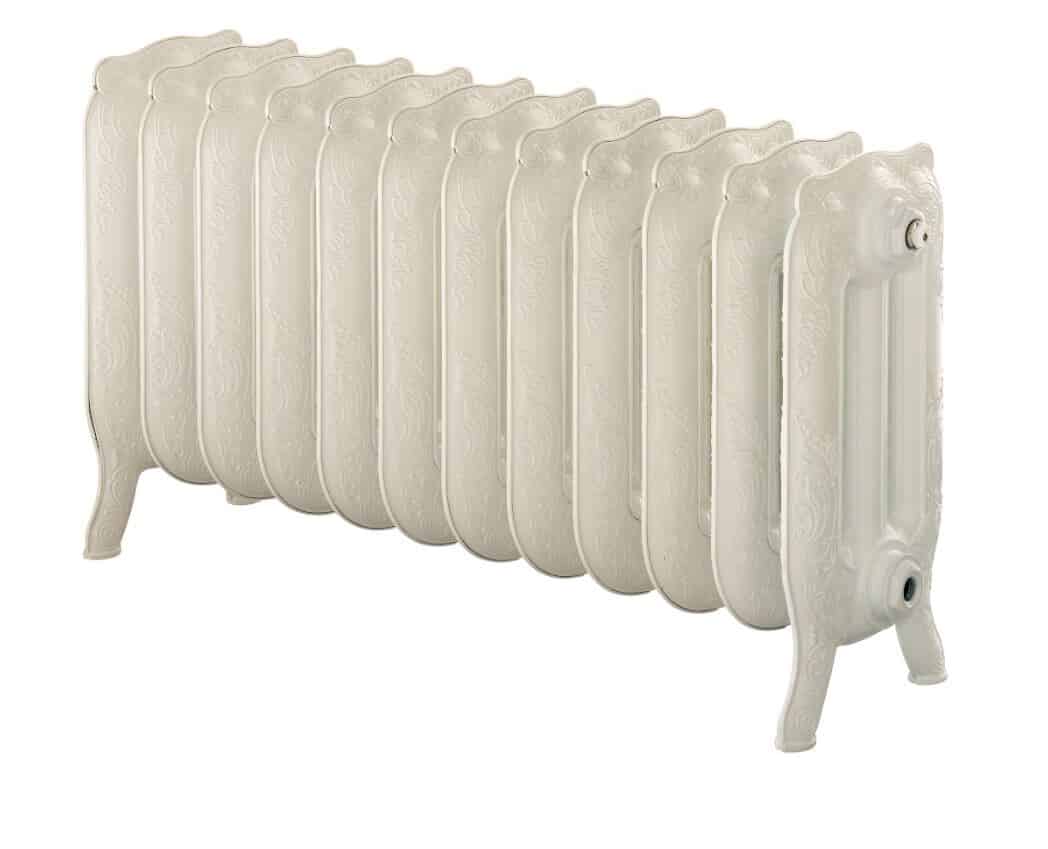 New Arroll Aluminium Rococo White Radiator 470mm Tall