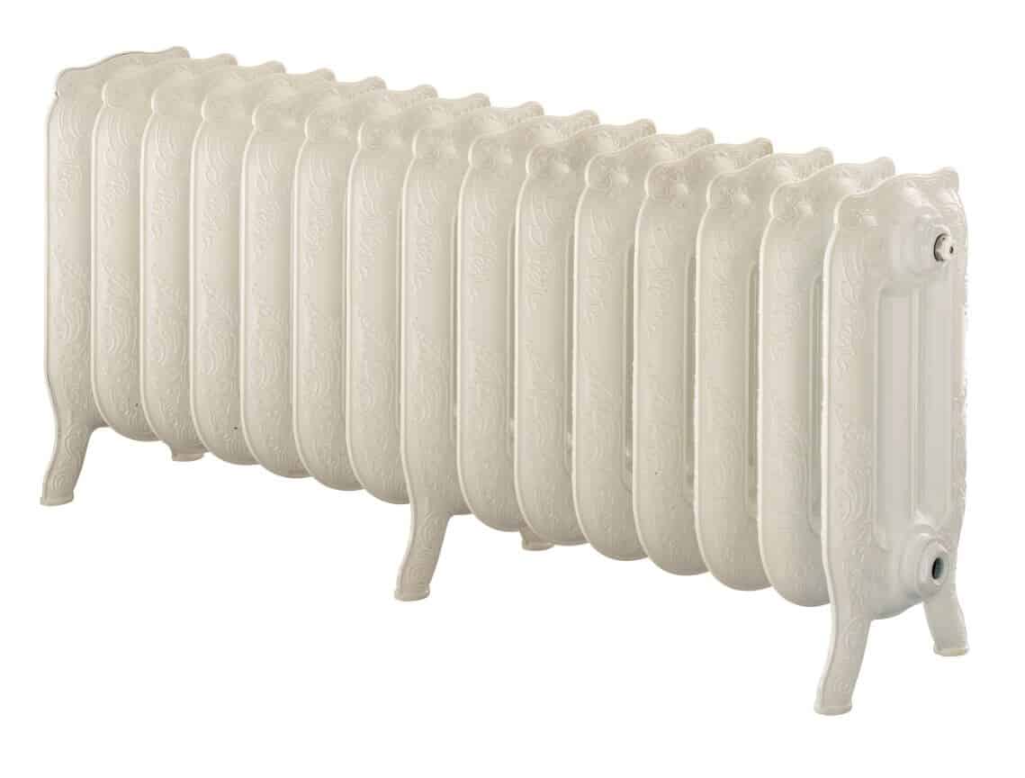 Arroll Aluminium New Rococo White Radiator 470mm Tall