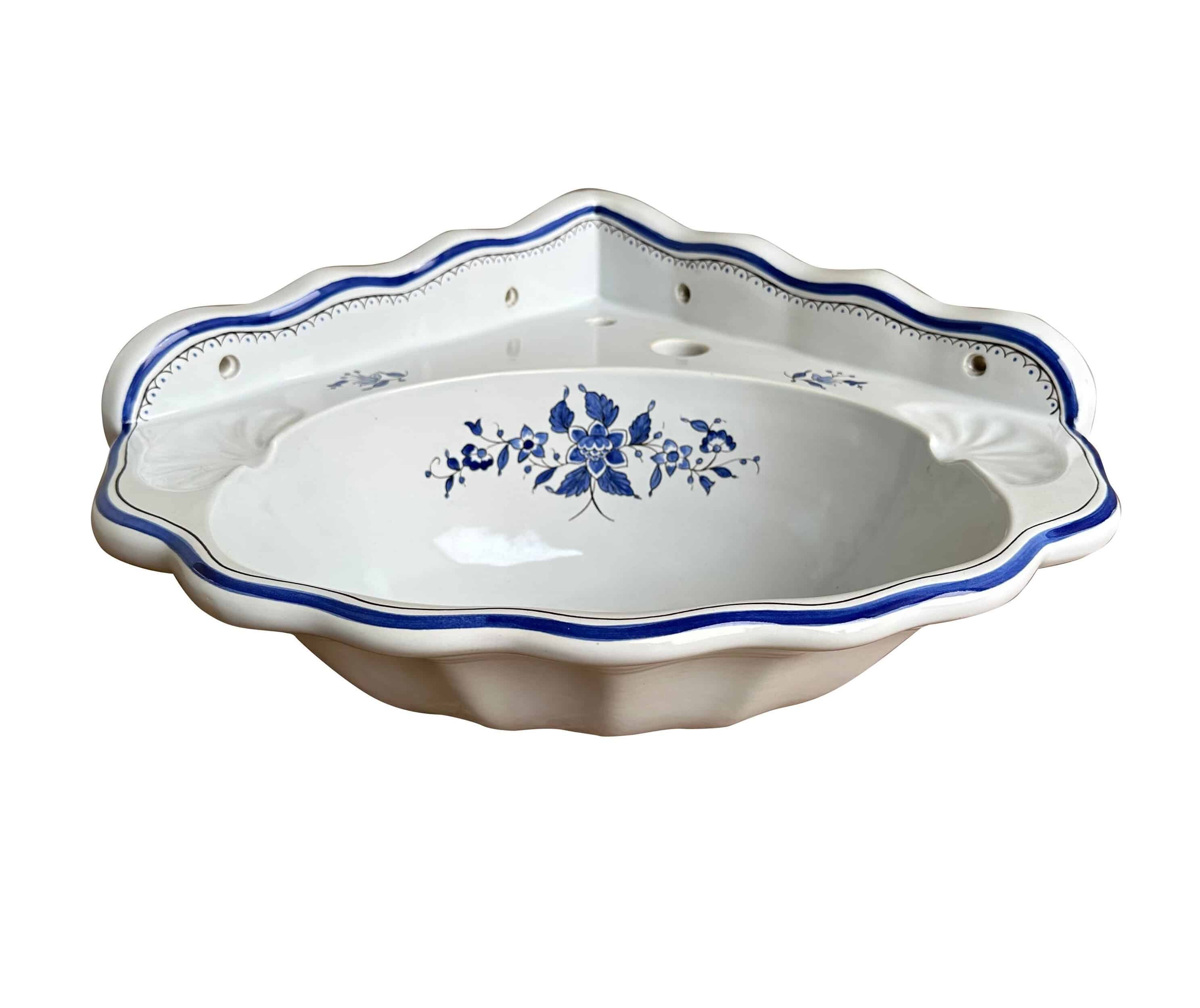 Antique Maurice Herbeau French Corner Hand Painted Sink